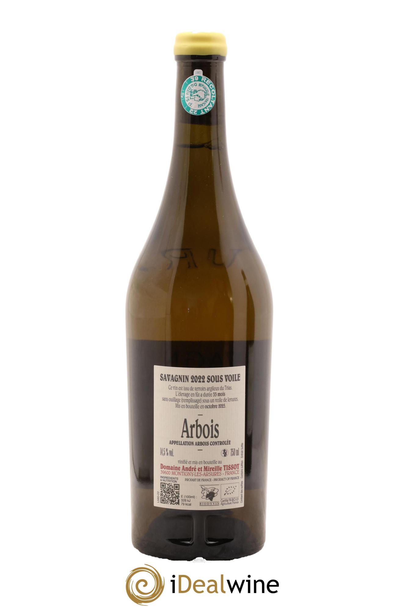 Arbois Savagnin Sous Voile Bénédicte et Stéphane Tissot 2022 - Lot of 1 bottle - 1