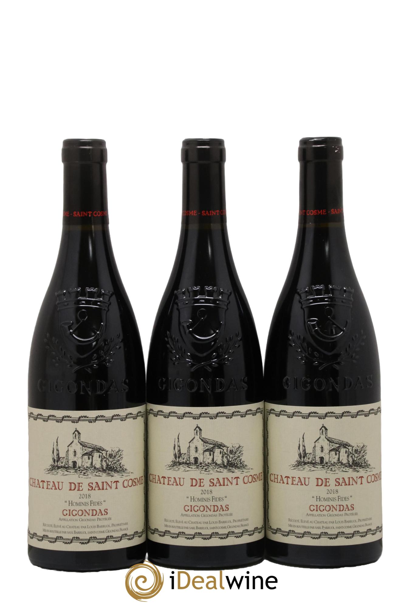 Gigondas Hominis Fides Saint Cosme  2018 - Lot de 3 bouteilles - 0