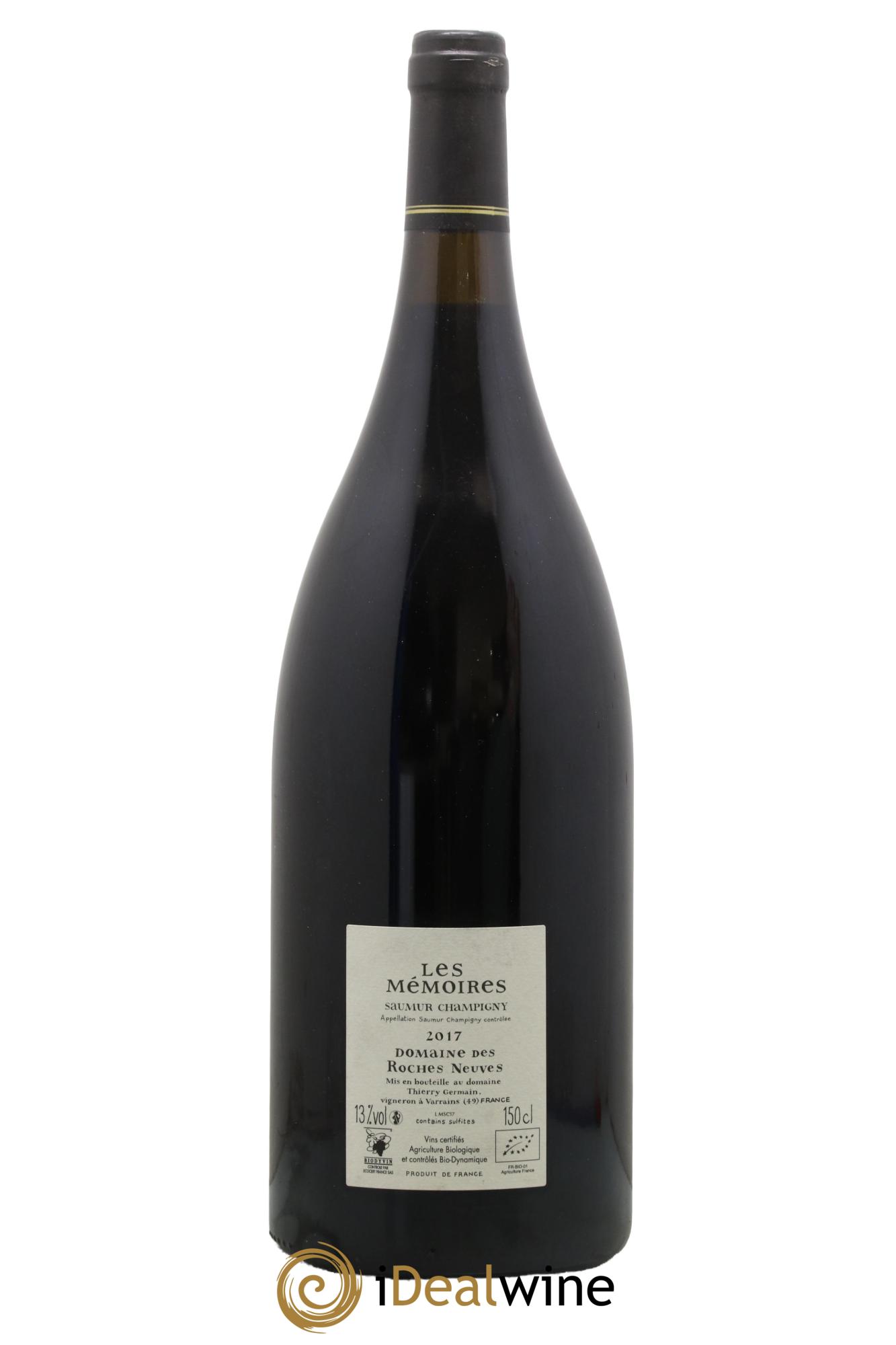 Saumur-Champigny Les Mémoires Domaine des Roches Neuves - Thierry Germain 2017 - Lot de 1 magnum - 1