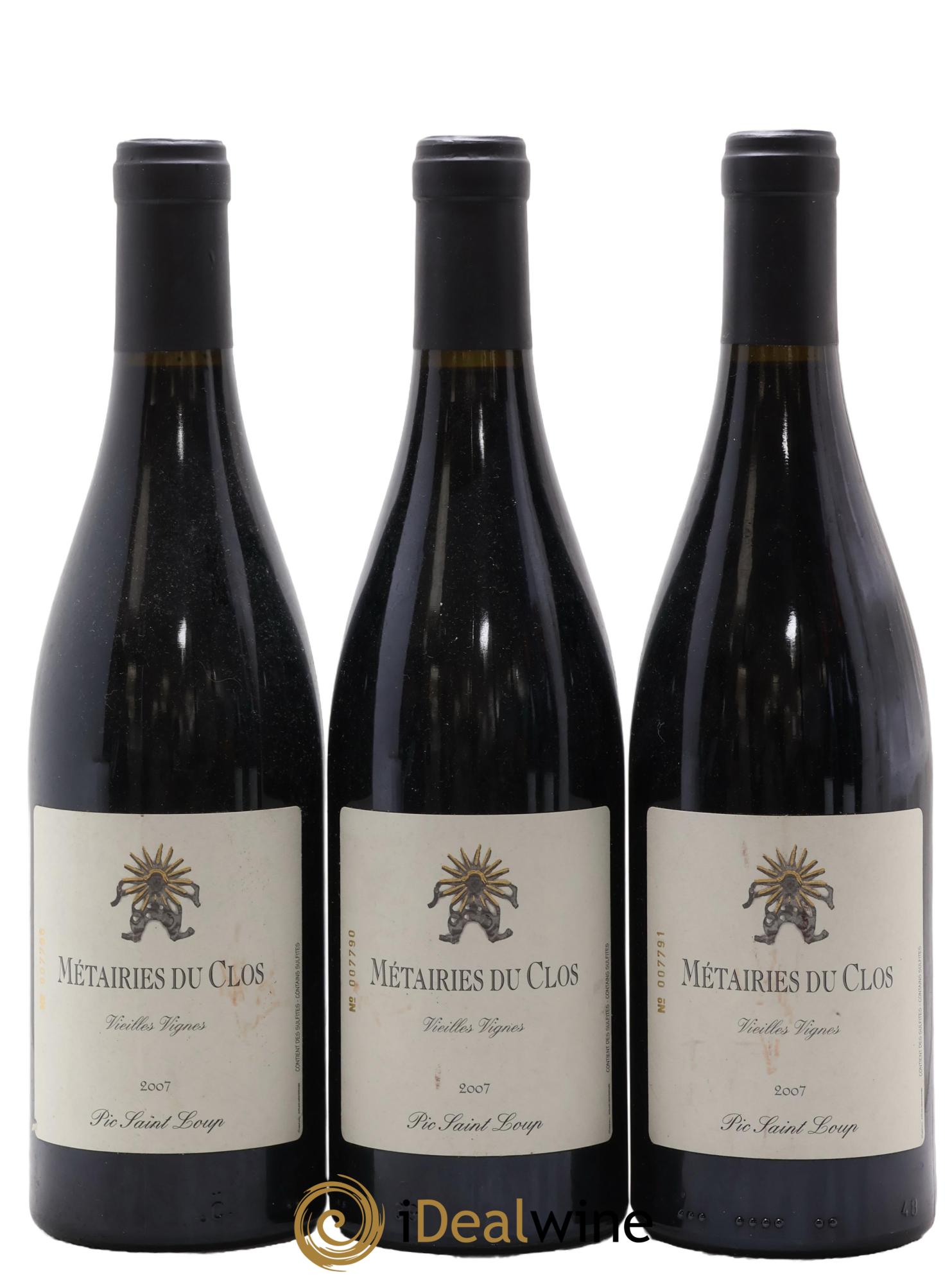 Coteaux du Languedoc Clos Marie Métairie Du Clos Vieilles Vignes 2007 - Lot of 3 bottles - 0