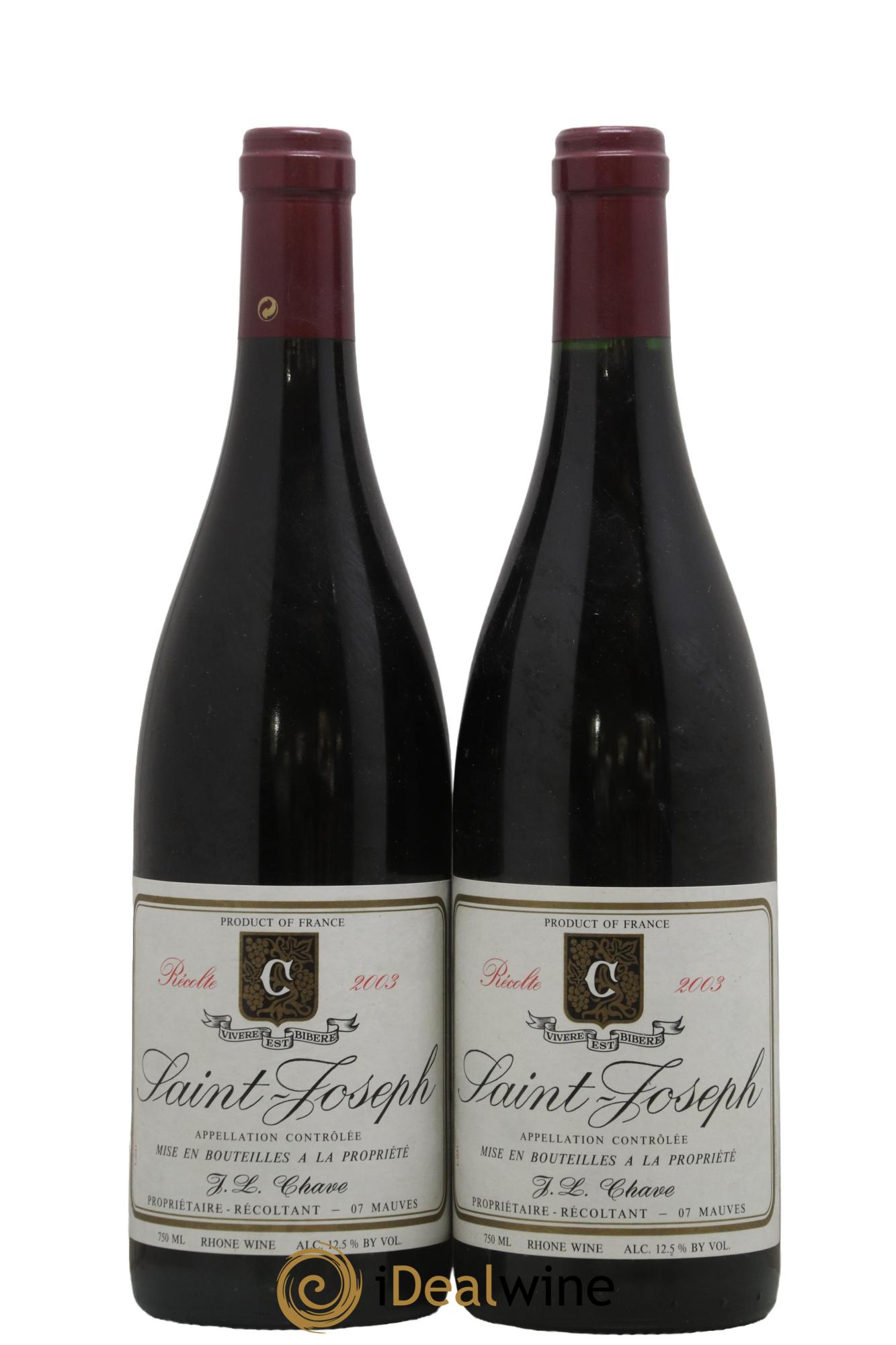 Saint-Joseph Jean-Louis Chave 2003 - Posten von 2 Flaschen - 0