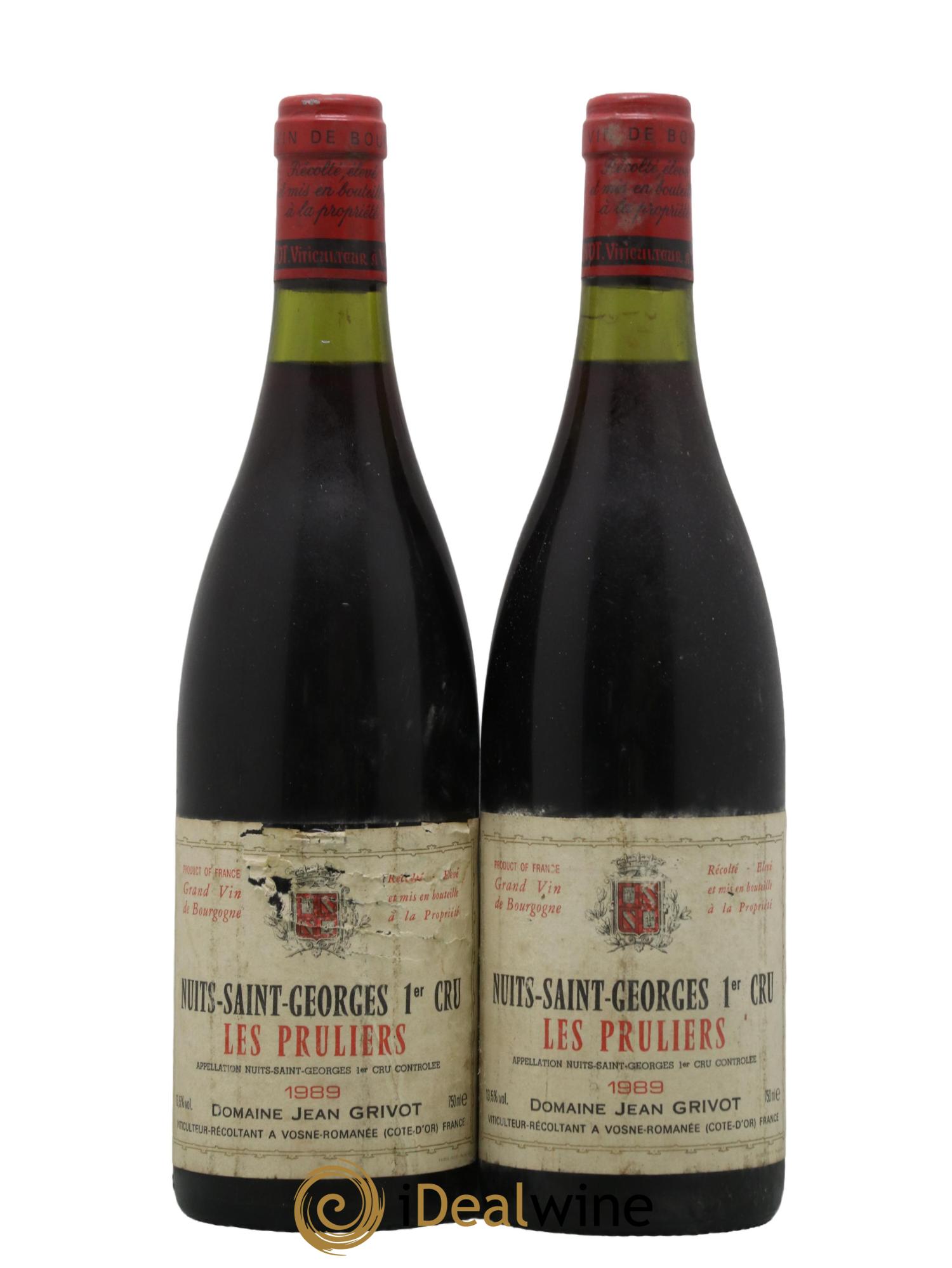 Nuits-Saint-Georges 1er Cru Les Pruliers Jean Grivot 1989 - Lot de 2 bouteilles - 0
