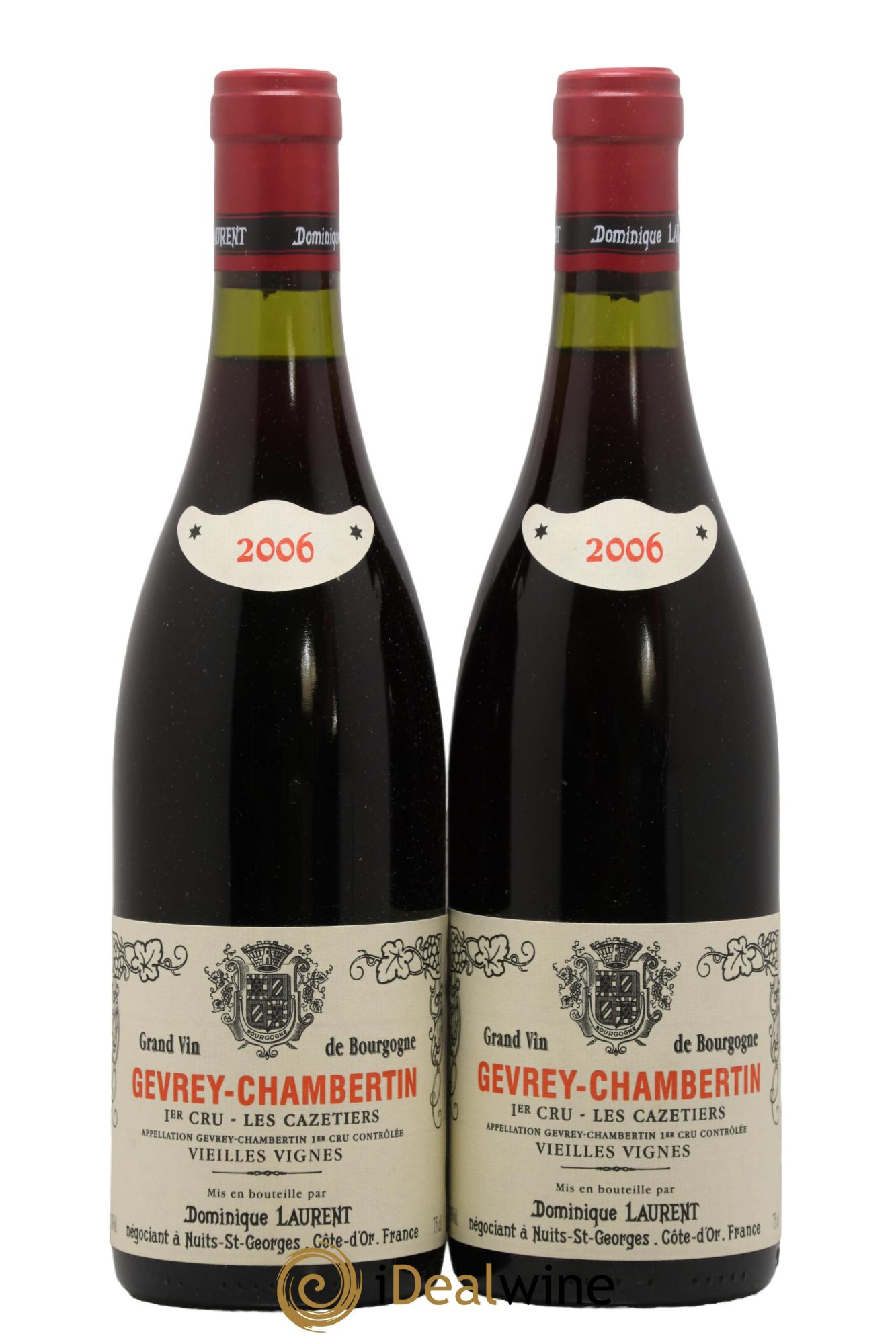 Gevrey-Chambertin 1er Cru Les Cazetiers Vieilles Vignes Dominique Laurent 2006 - Lot de 2 bouteilles - 0