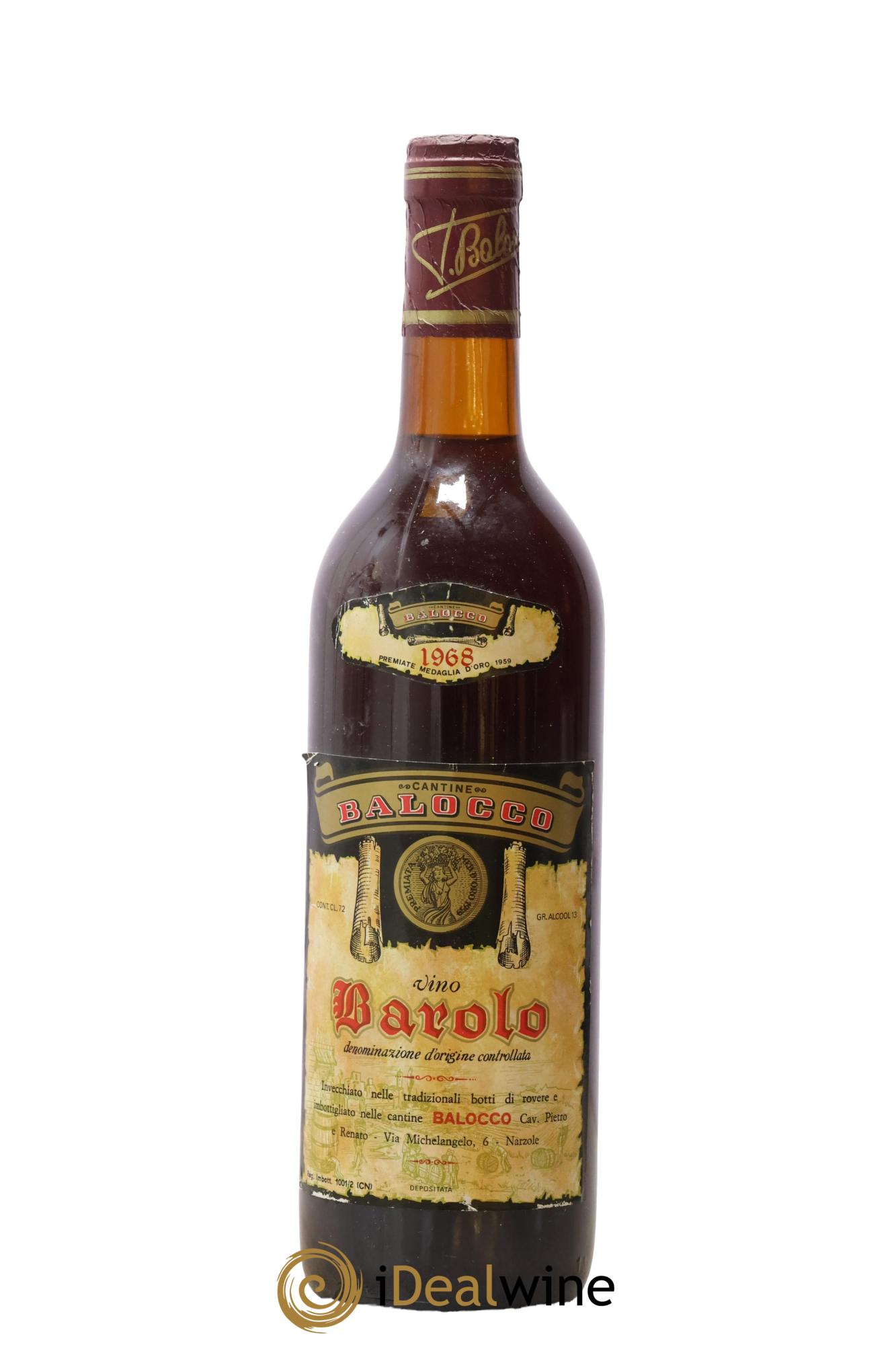Barolo Cantine Balocco 1968 - Posten von 1 Flasche - 0