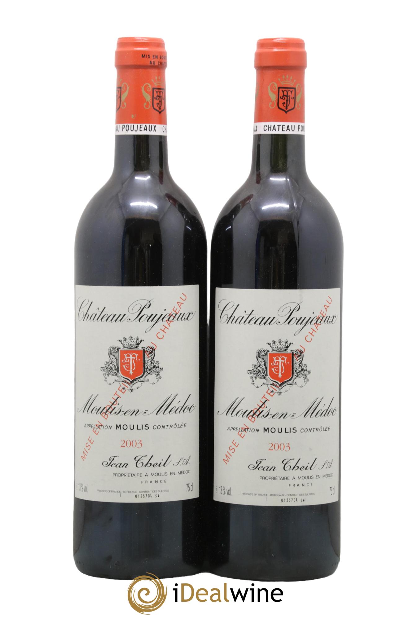 Château Poujeaux 2003 - Lot de 2 bouteilles - 0