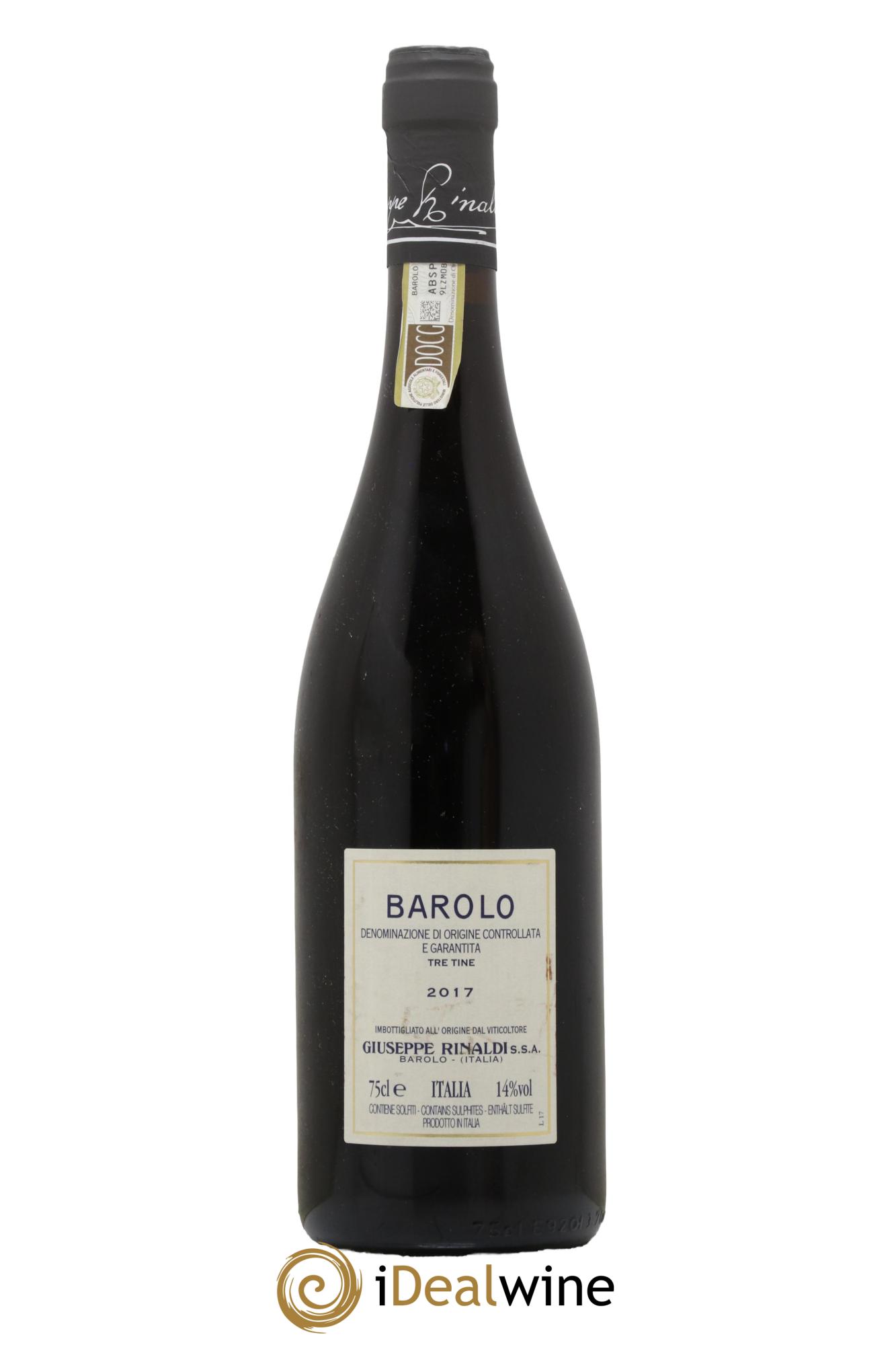 Barolo DOCG Tre Tine Giuseppe Rinaldi  2017 - Lot of 1 bottle - 1