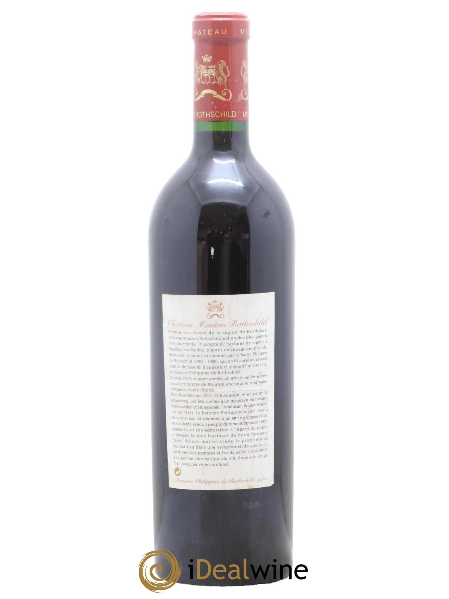 Château Mouton Rothschild 1er Grand Cru Classé 2001 - Lot de 1 bouteille - 1