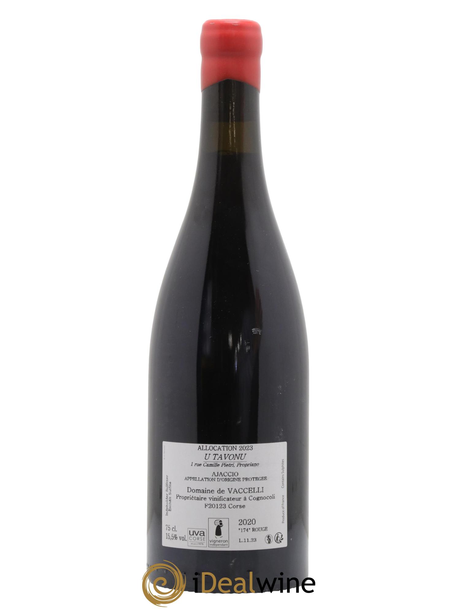 Ajaccio Granit 174 Vaccelli 2020 - Lot de 1 bouteille - 1