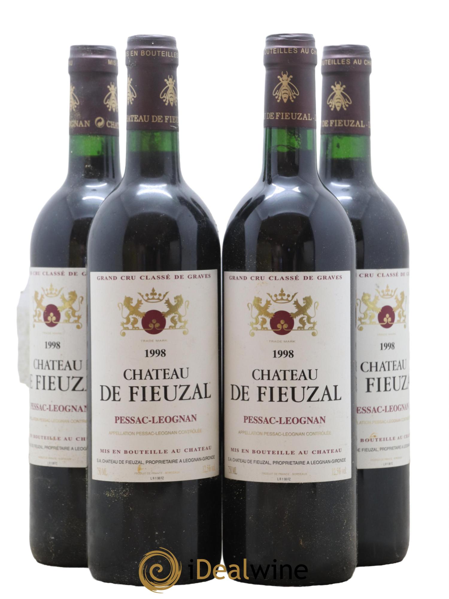 Château de Fieuzal Cru Classé de Graves 1998 - Lot de 4 bouteilles - 0