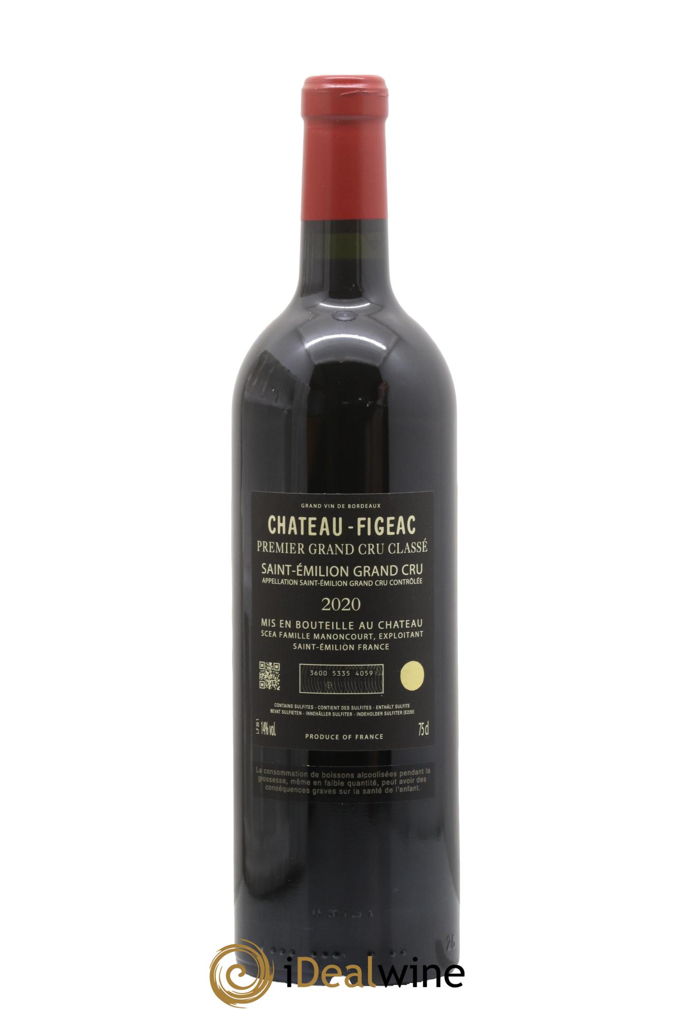 Château Figeac 1er Grand Cru Classé A  2020 - Lot of 1 bottle - 1