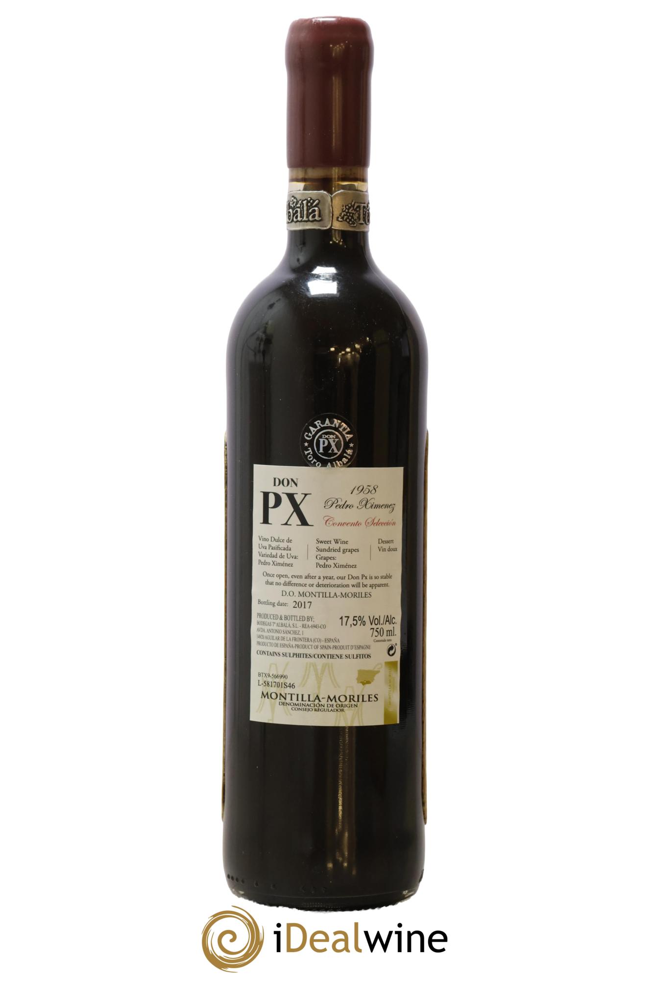 Montilla Moriles Don PX Convento Seleccion Toro Albala  1958 - Lot de 1 bouteille - 2
