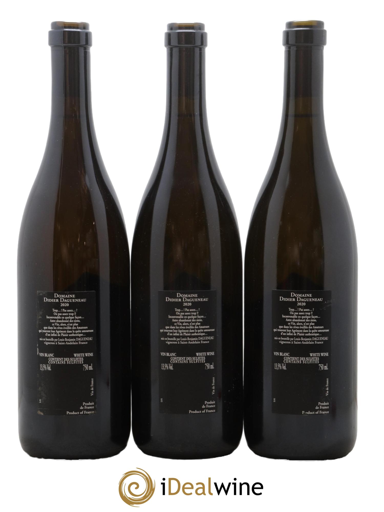 Vin de France (anciennement Pouilly-Fumé) Silex Dagueneau (Domaine Didier - Louis-Benjamin) 2020 - Lot de 3 bouteilles - 1