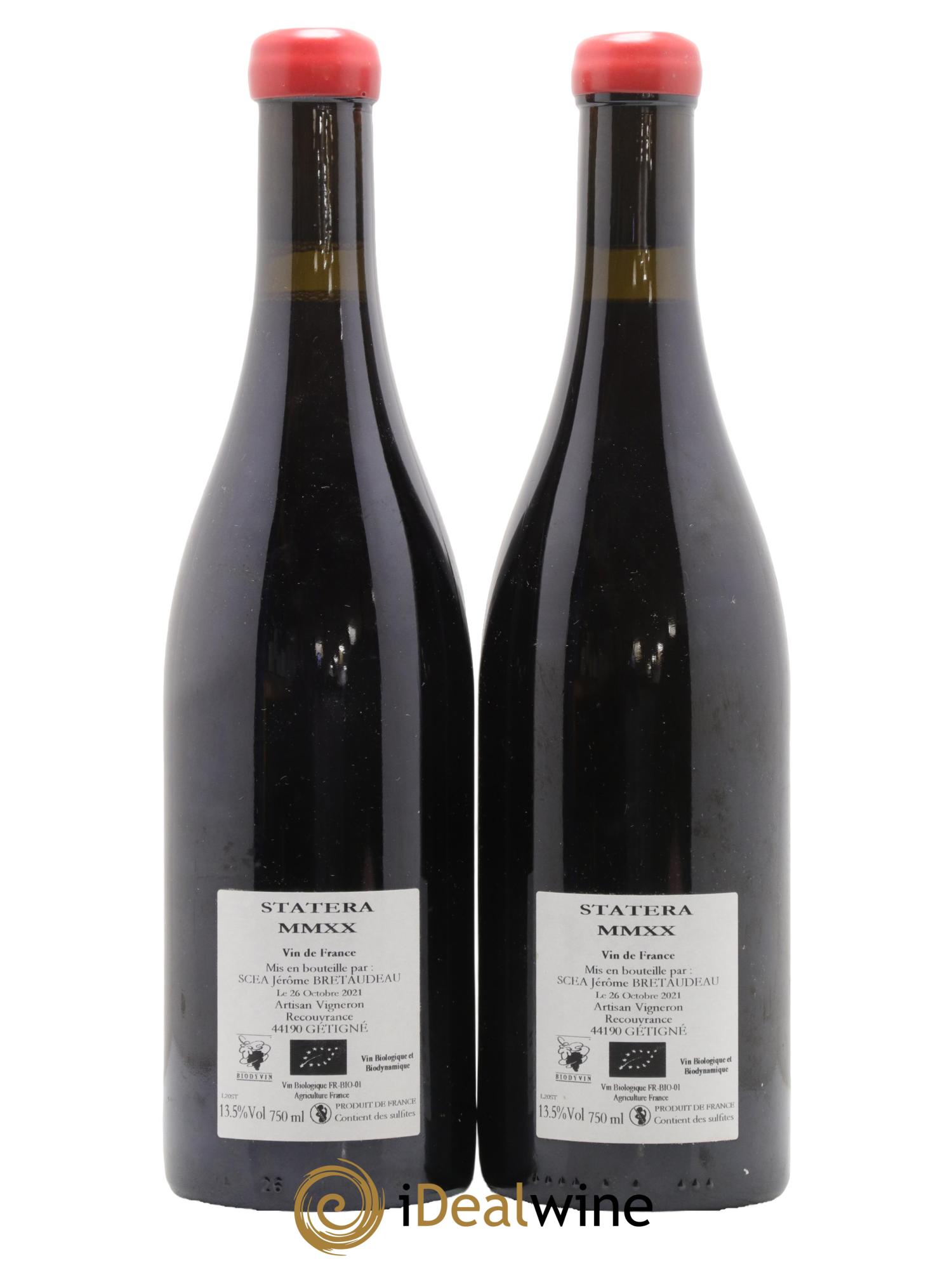 Vin de France Statera Jérôme Bretaudeau - Domaine de Bellevue 2020 - Lot de 2 bouteilles - 1
