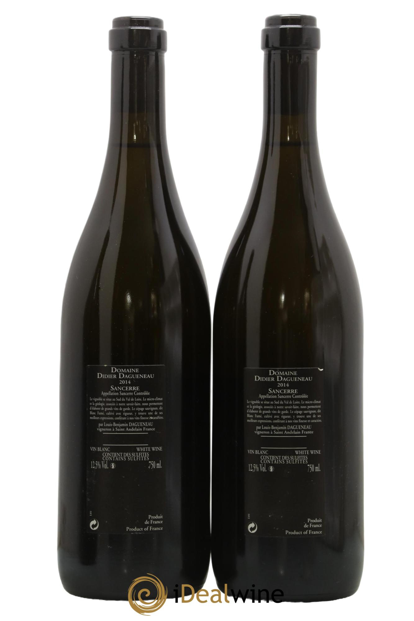 Sancerre Le Mont Damné Chavignol Dagueneau (Domaine Didier - Louis-Benjamin) 2014 - Lot de 2 bouteilles - 1