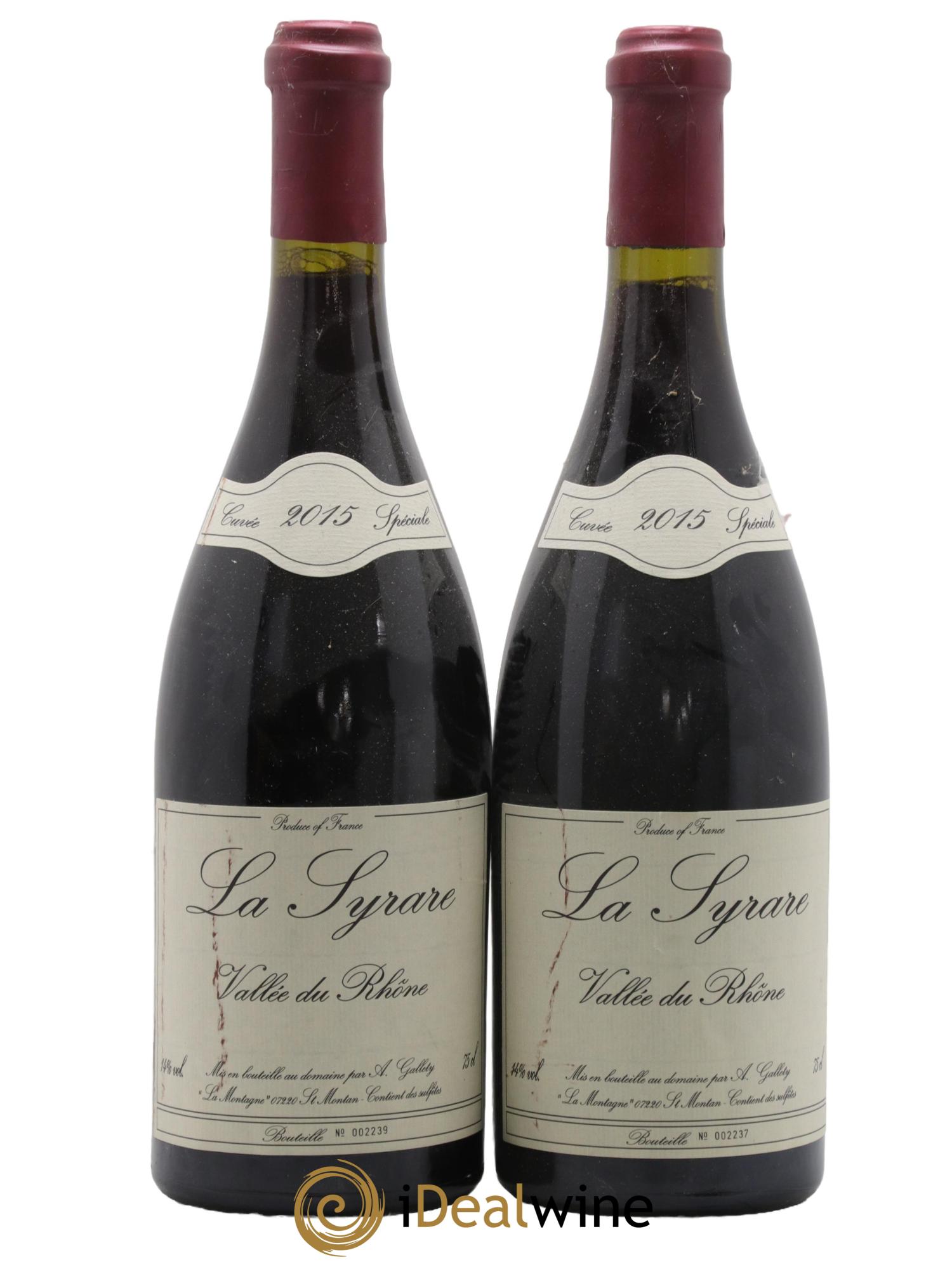 Côtes du Vivarais La Syrare Gallety (Domaine) 2015 - Lot de 2 bouteilles - 0