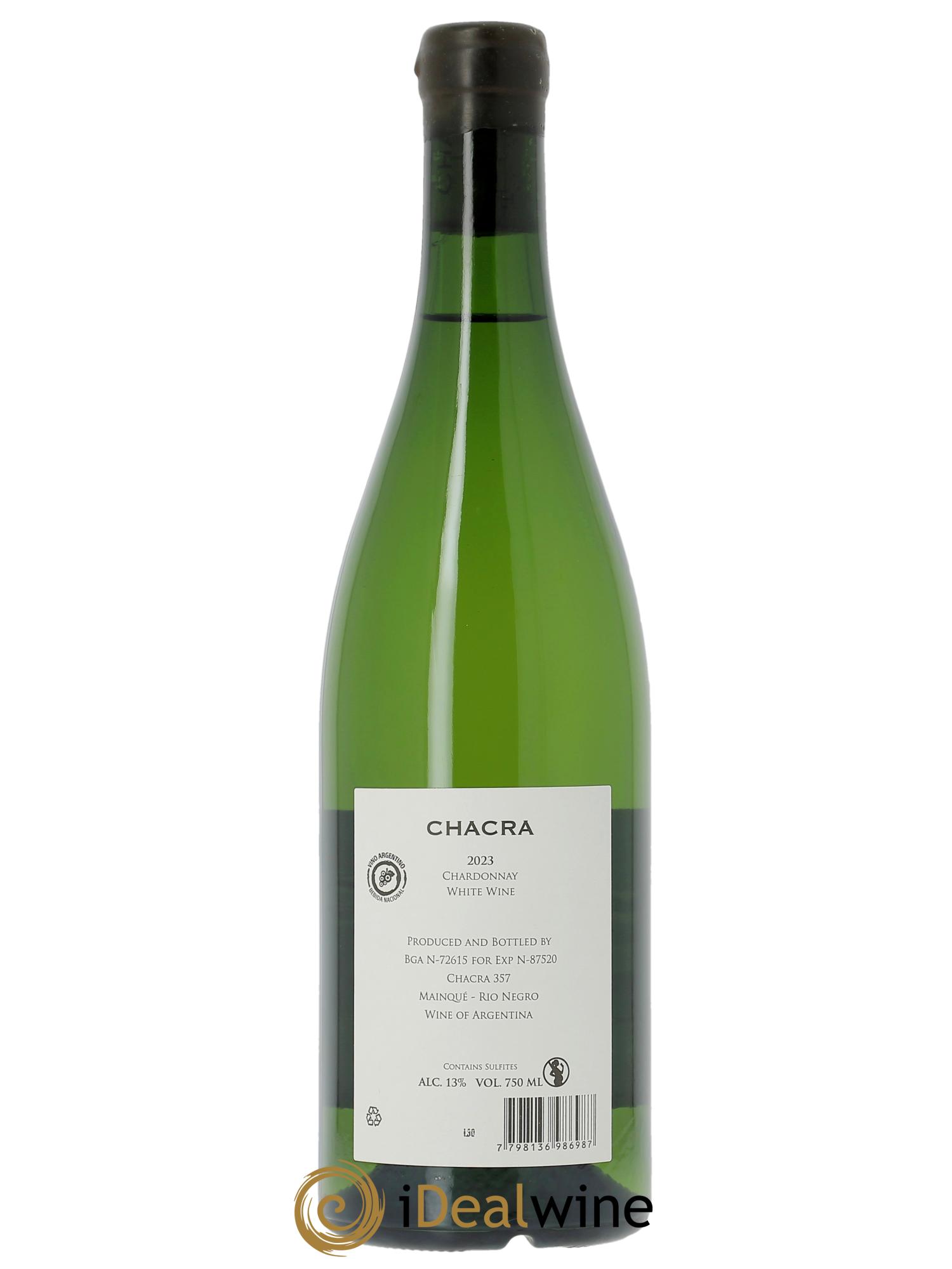 Patagonie Bodega Chacra Chardonnay 2023 - Lot de 1 bouteille - 1