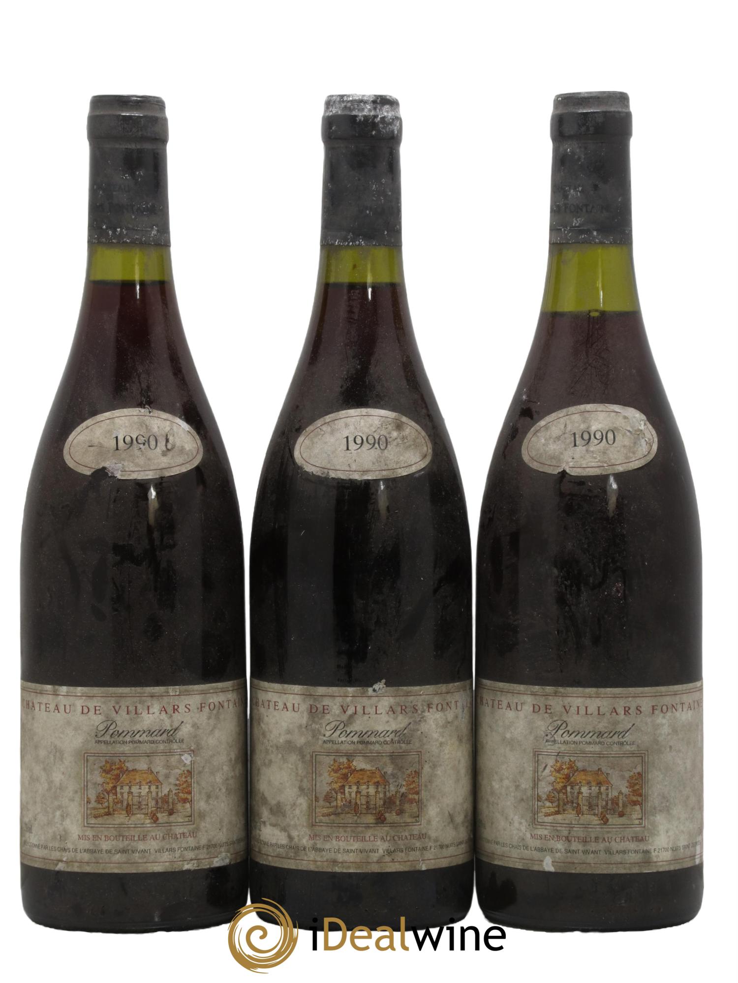 Pommard Château de Villars Fontaine 1990 - Lot de 3 bouteilles - 0