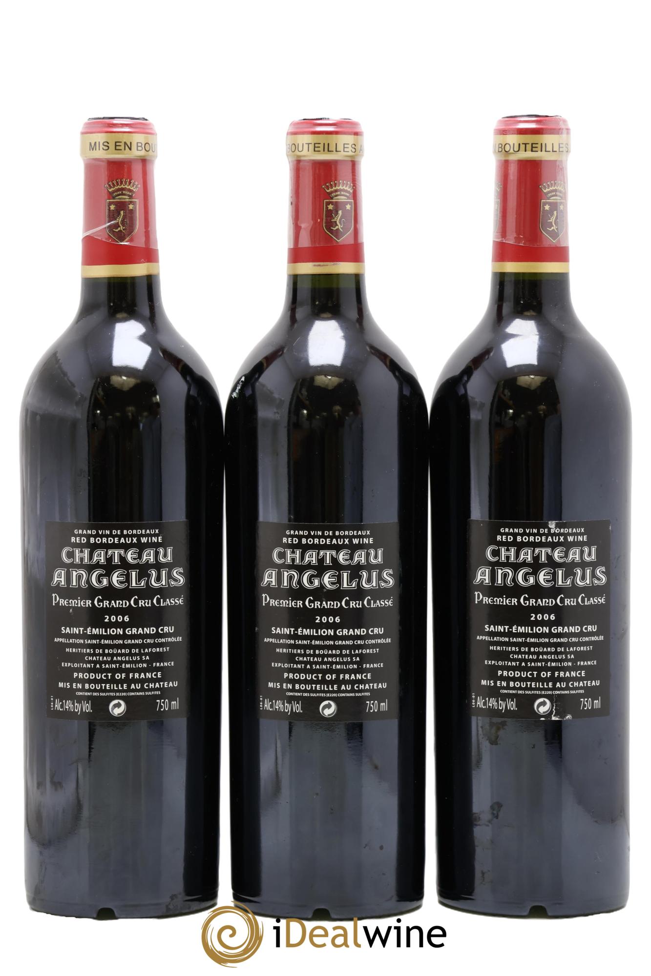 Château Angélus 1er Grand Cru Classé A 2006 - Lot de 3 bouteilles - 1