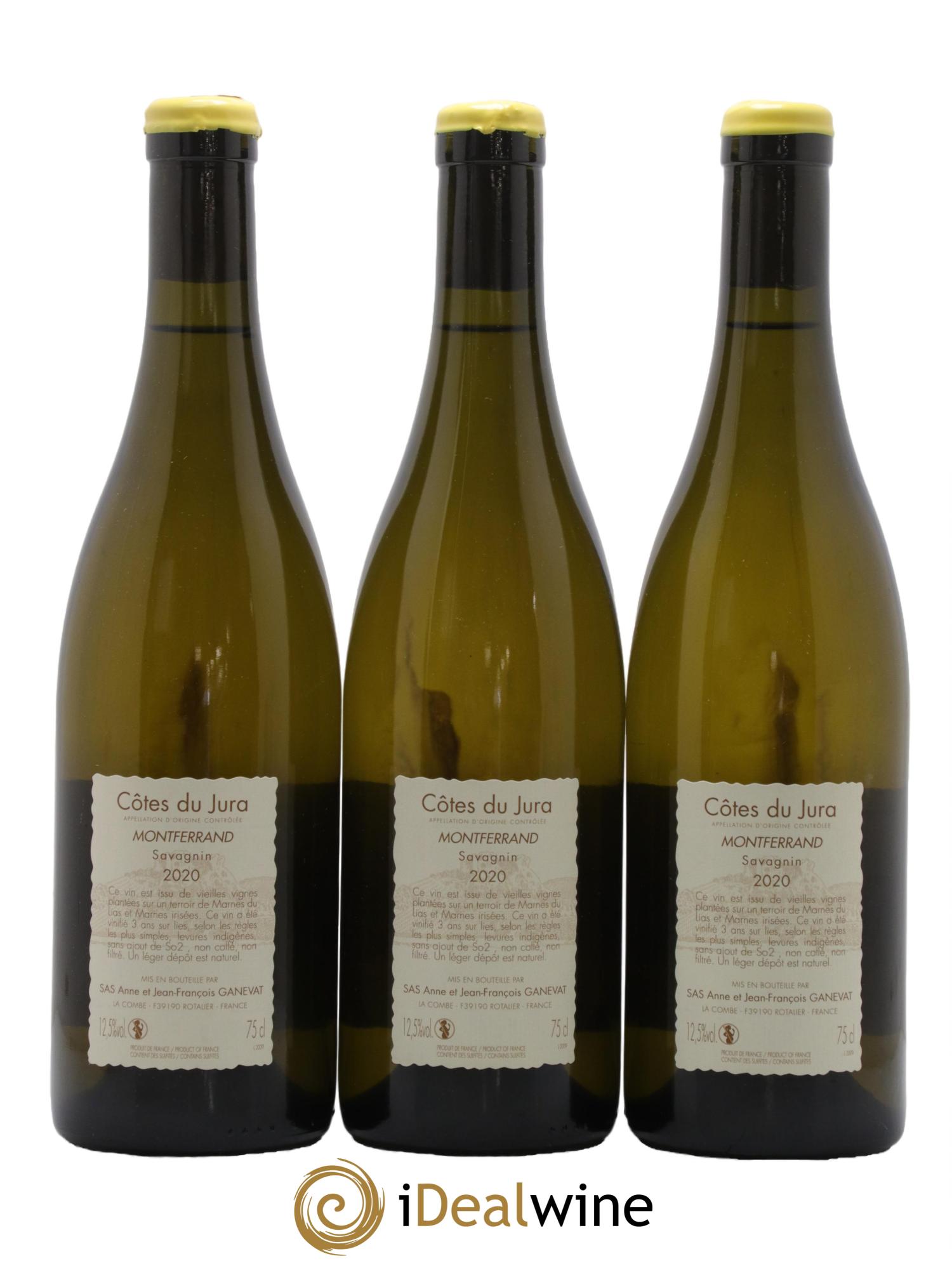 Côtes du Jura Montferrand savagnin Anne et Jean François Ganevat 2020 - Lot de 3 bouteilles - 1
