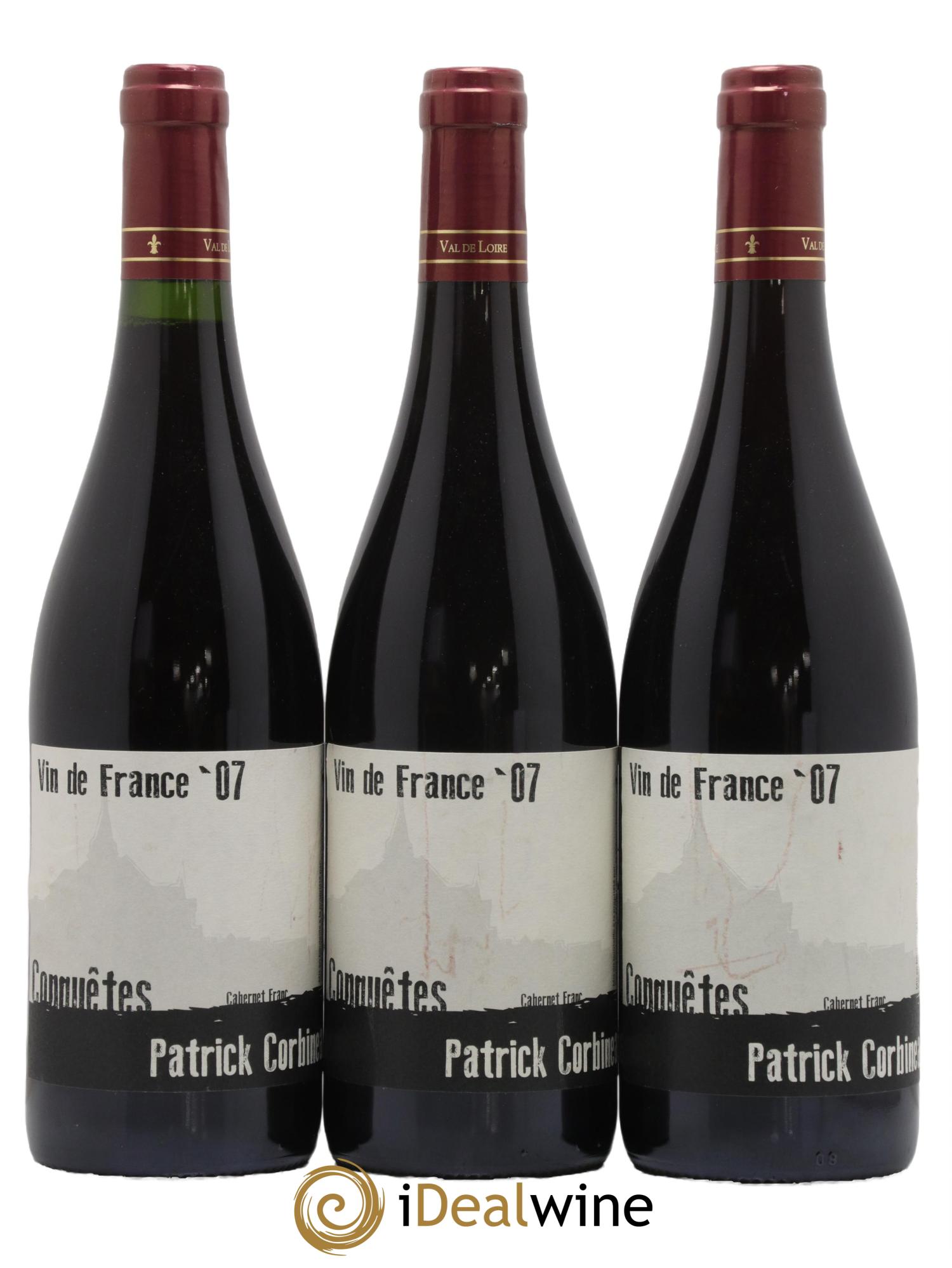 Vin de France Patrick Corbineau Conquêtes 2007 - Lot de 3 bouteilles - 0