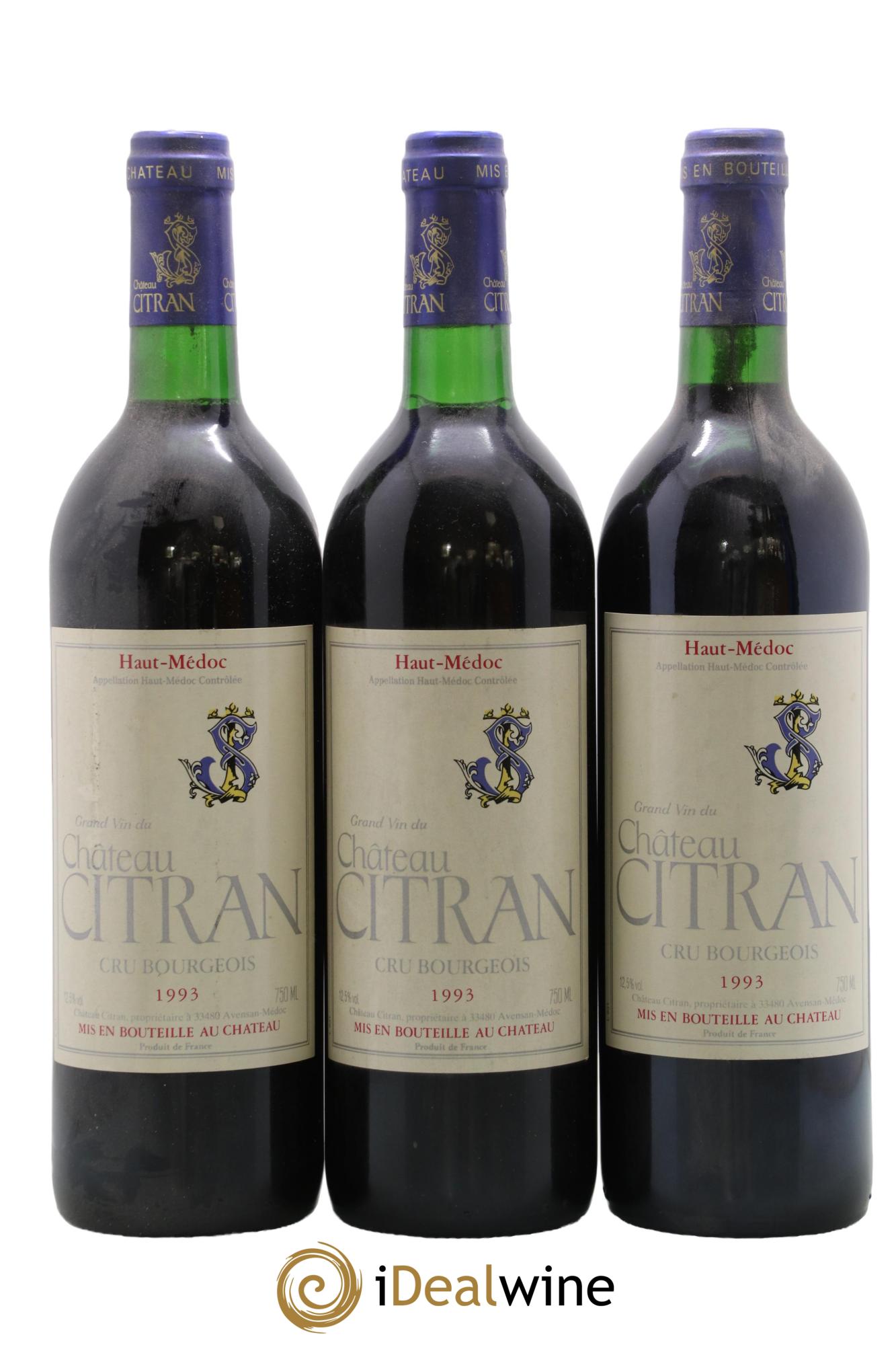 Château Citran Cru Bourgeois 1993 - Lot de 3 bouteilles - 0