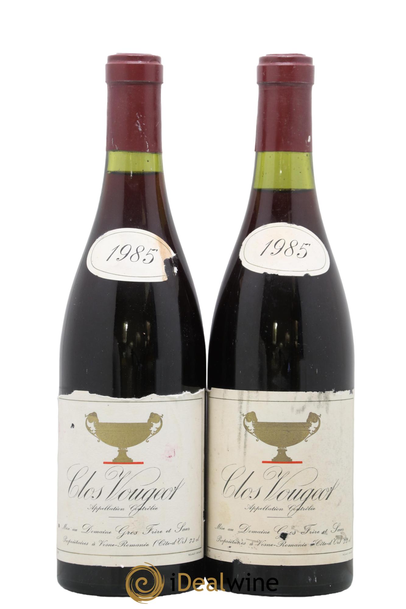 Clos de Vougeot Grand Cru Gros Frère & Soeur 1985 - Lot de 2 bouteilles - 0
