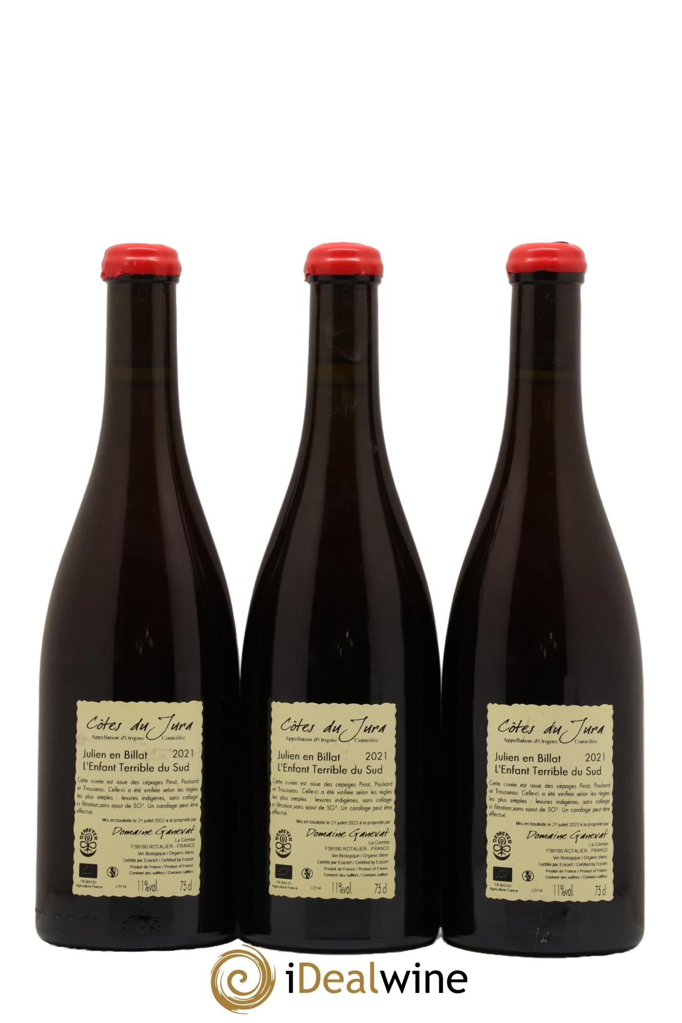 Côtes du Jura Julien en Billat l'enfant terrible du Sud Jean-François Ganevat (Domaine) 2021 - Lot de 3 bouteilles - 1