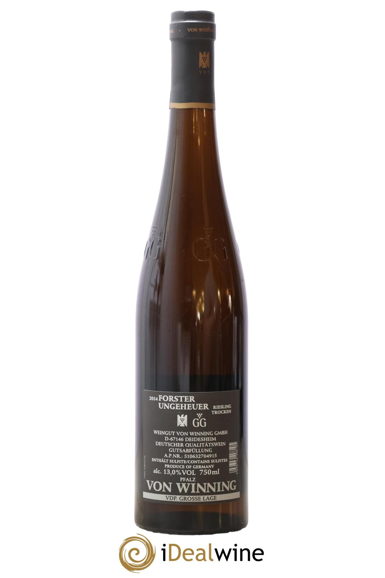 Allemagne Pfalz Forster Ungeheuer Riesling Trocken GG Von Winning 2014 - Posten von 1 Flasche - 1