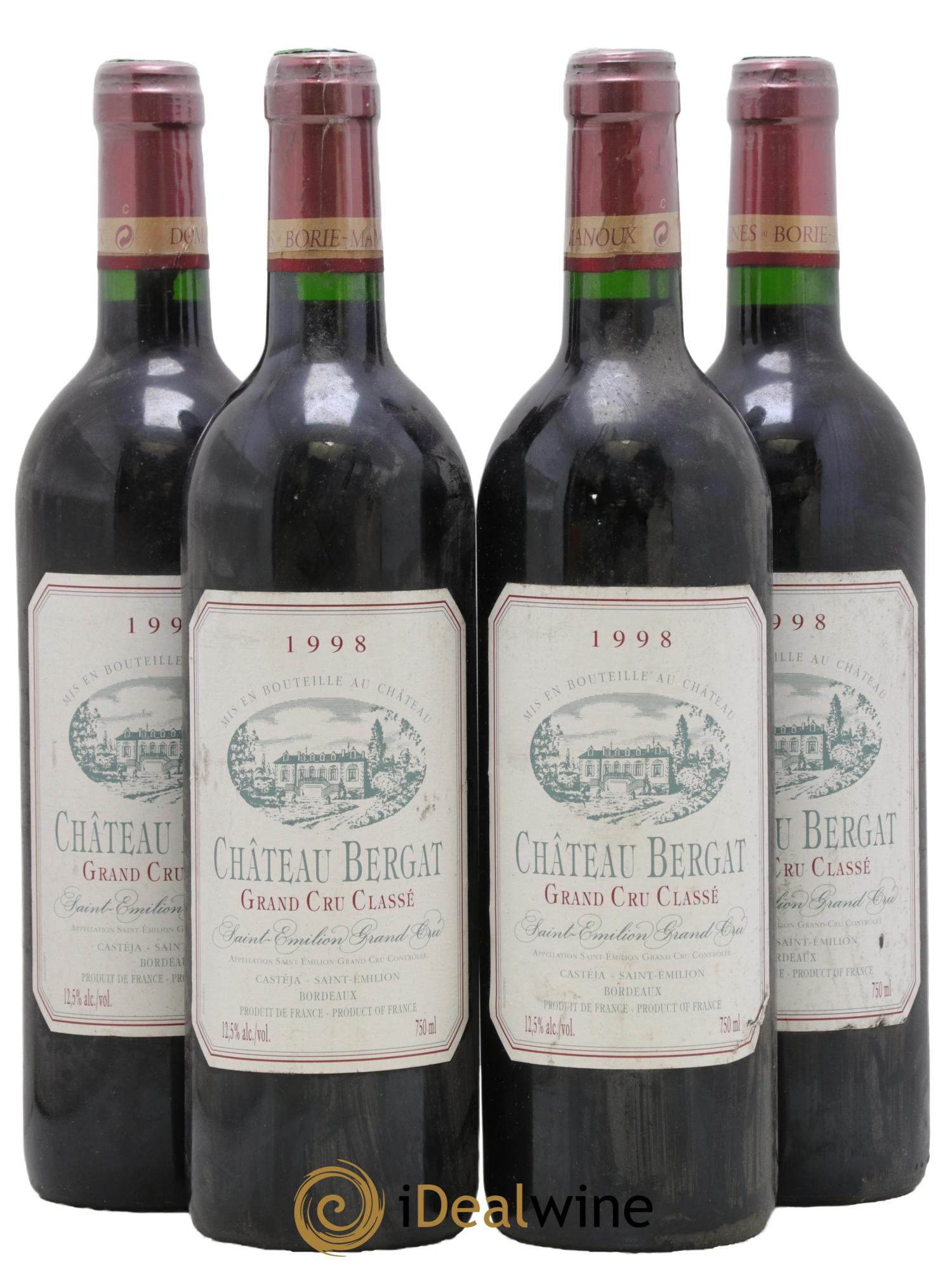 Château Bergat 1998 - Lot de 4 bouteilles - 0