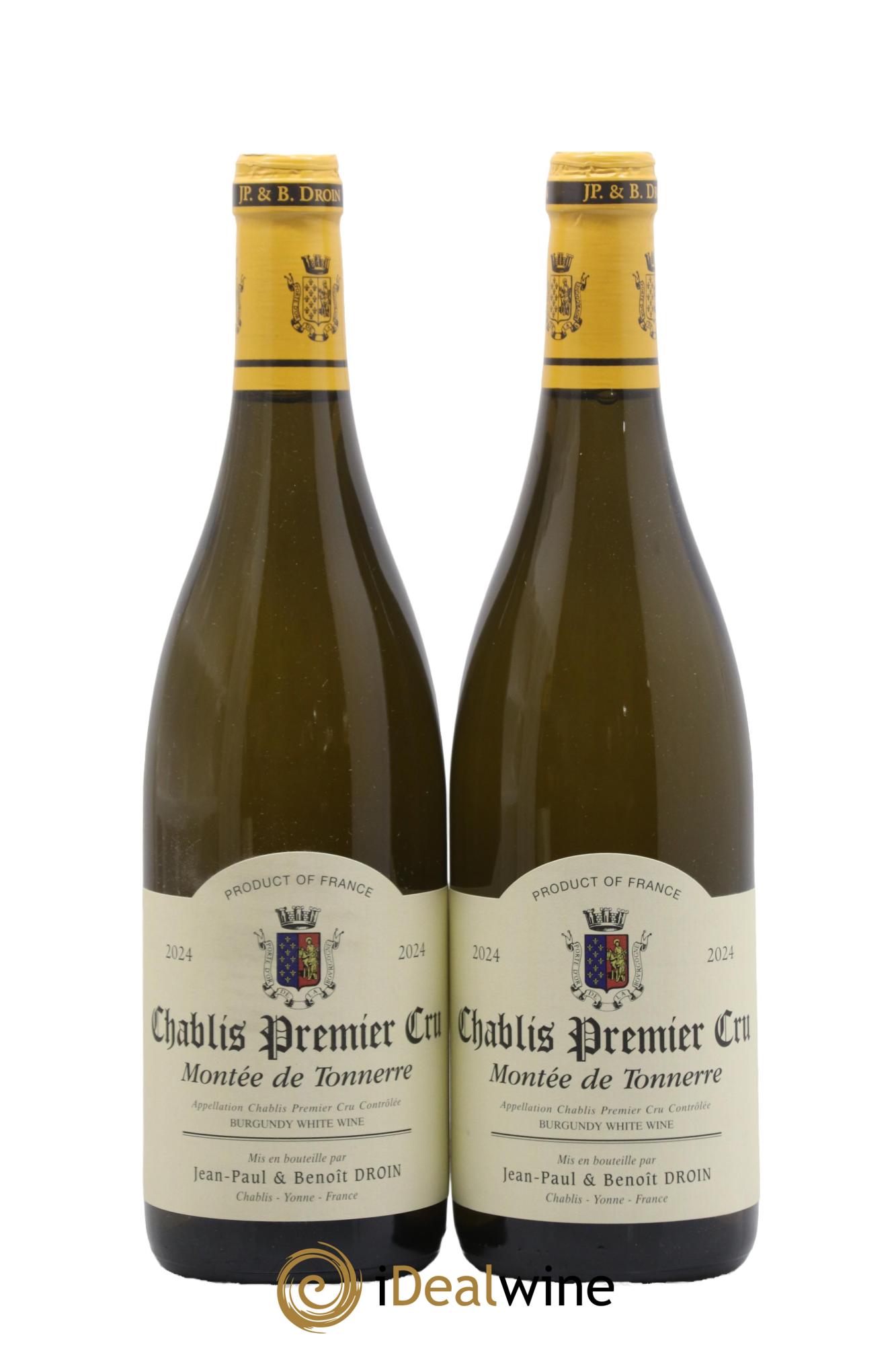 Chablis 1er Cru Montée de Tonnerre Jean-Paul & Benoît Droin (Domaine) 2024 - Lot de 2 bouteilles - 0