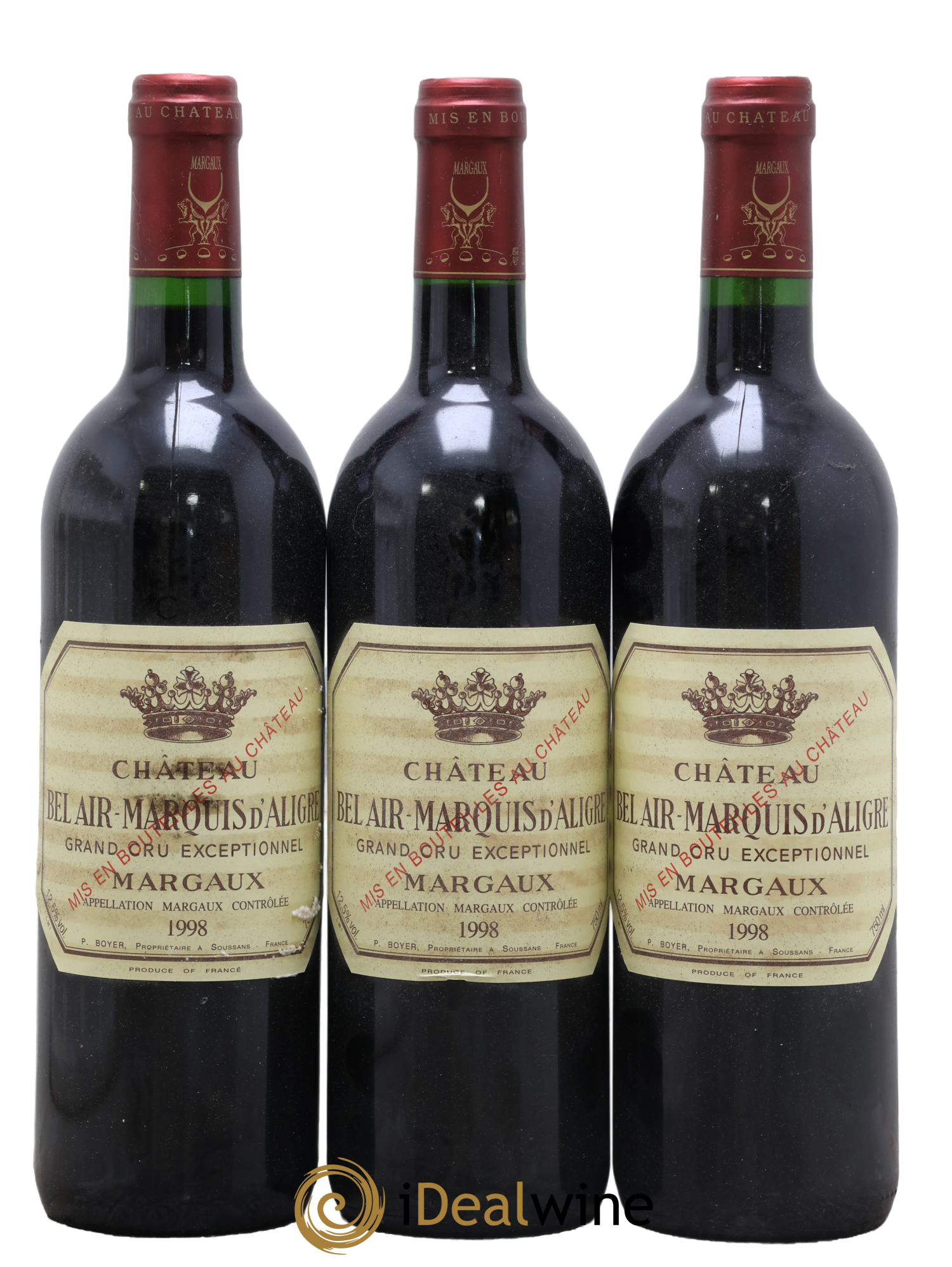 Château Bel Air Marquis d'Aligre 1998 - Lot de 3 bouteilles - 0