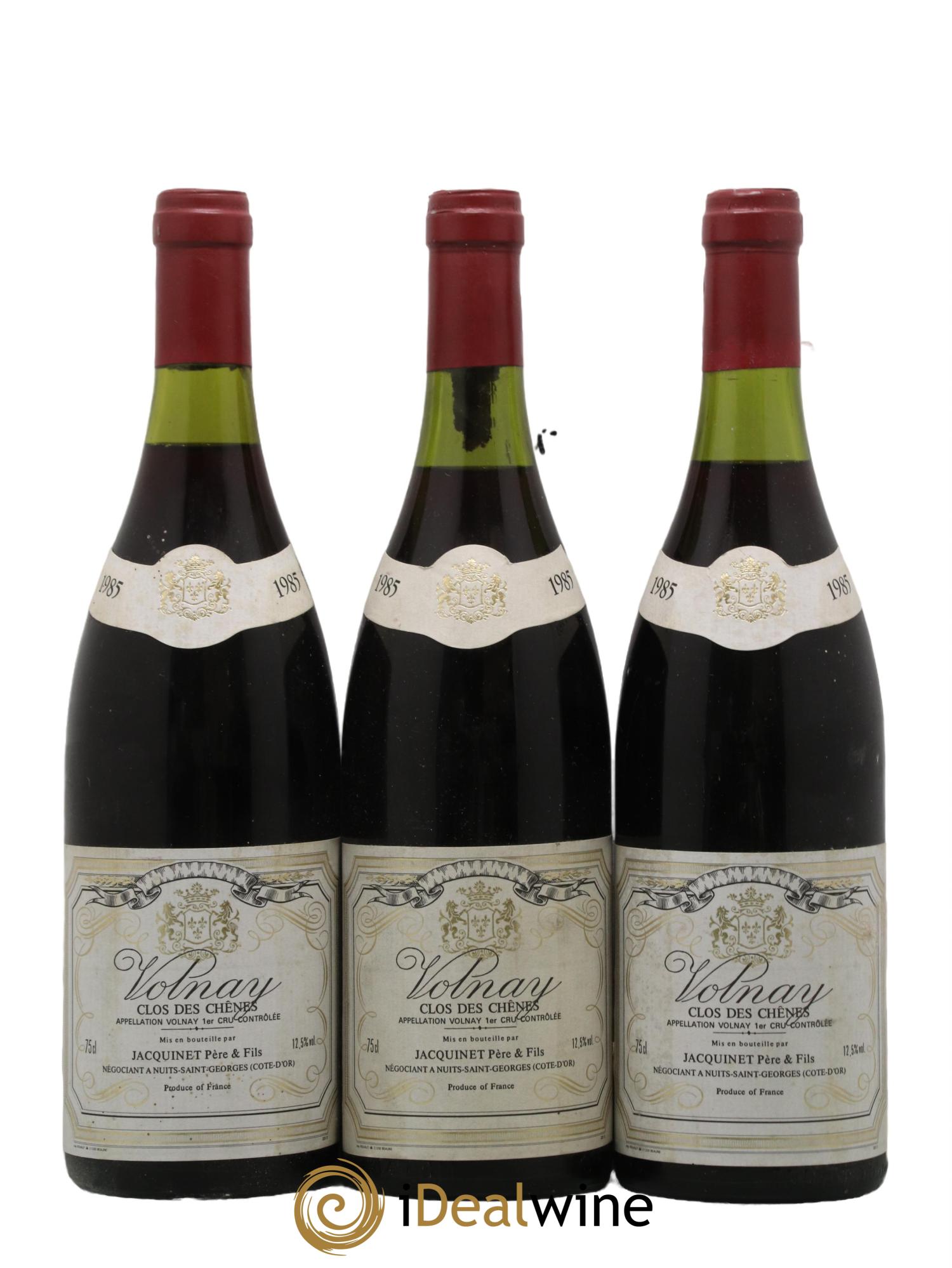 Volnay 1er Cru Clos Des Chenes Domaine Jacquinet 1985 - Lot de 3 bouteilles - 0