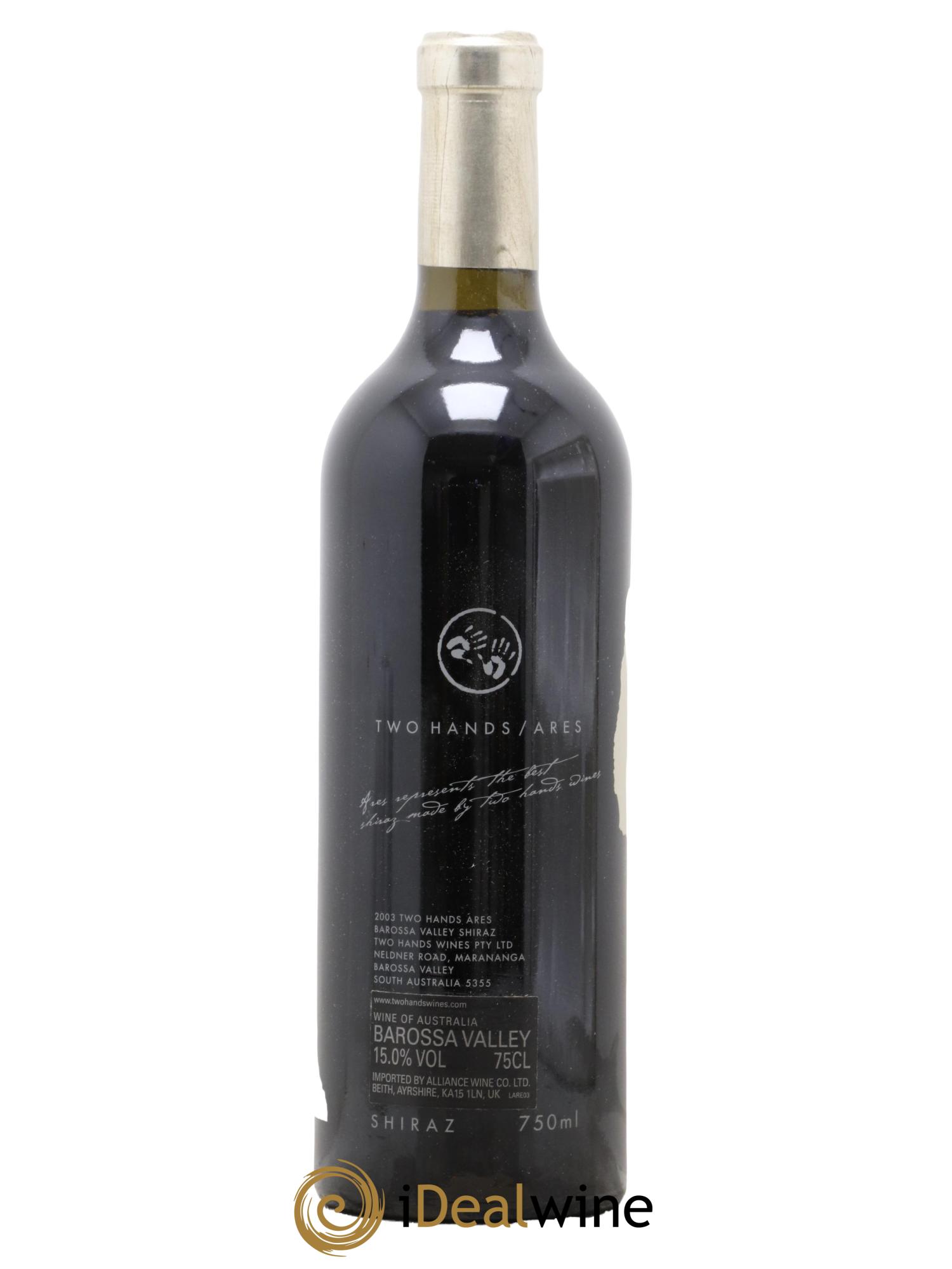 Australie Barossa Valley Shiraz Ares Two Hands 2003 - Lot de 1 bouteille - 1