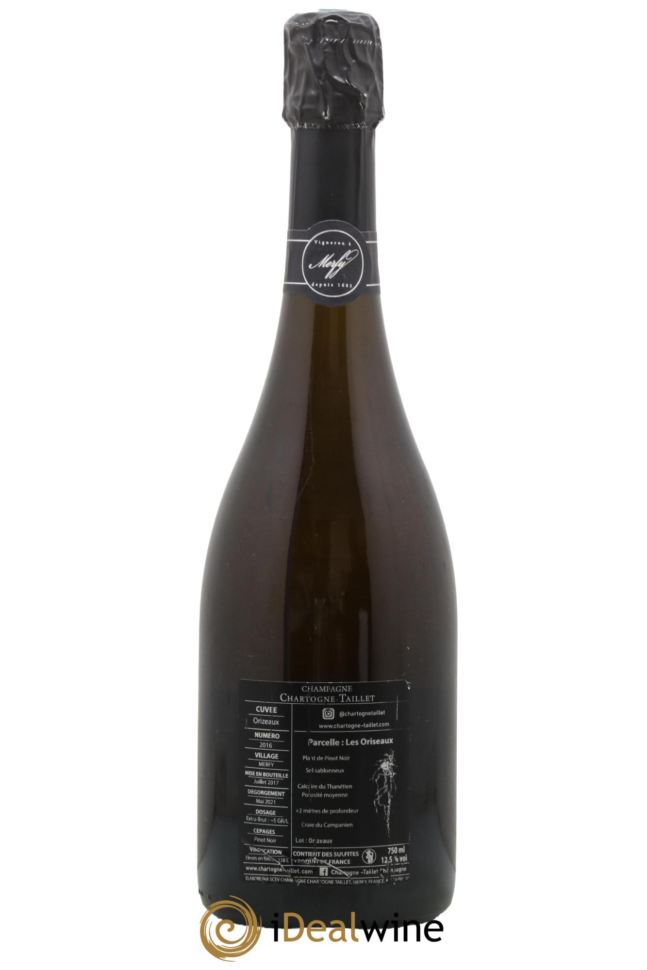 Les Orizeaux Chartogne-Taillet 2016 - Lot de 1 bouteille - 1