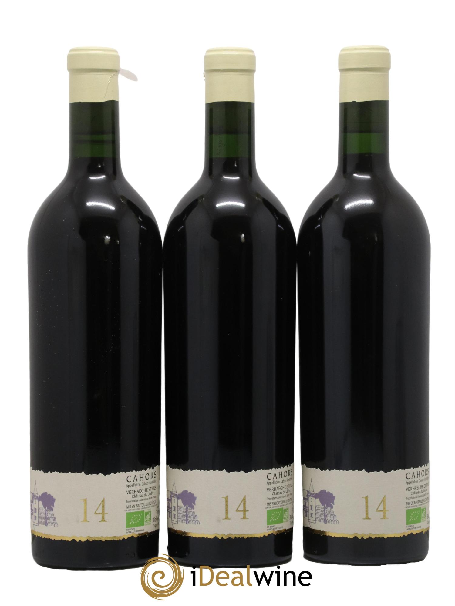 Cahors Château du Cèdre GC Pascal et Jean-Marc Verhaeghe 2014 - Lot de 3 bouteilles - 1