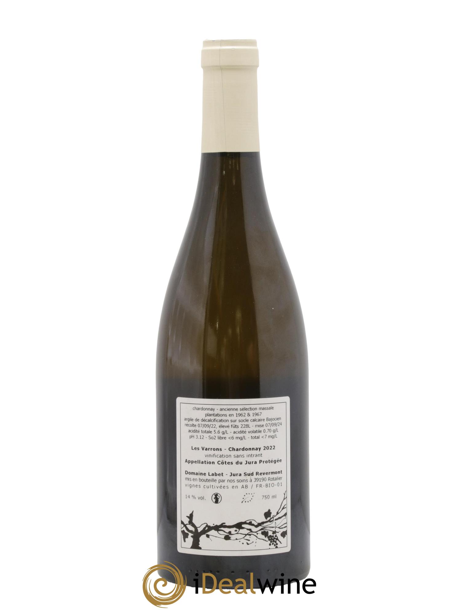 Côtes du Jura Chardonnay Les Varrons Romain - Julien - Charline Labet 2022 - Posten von 1 Flasche - 1