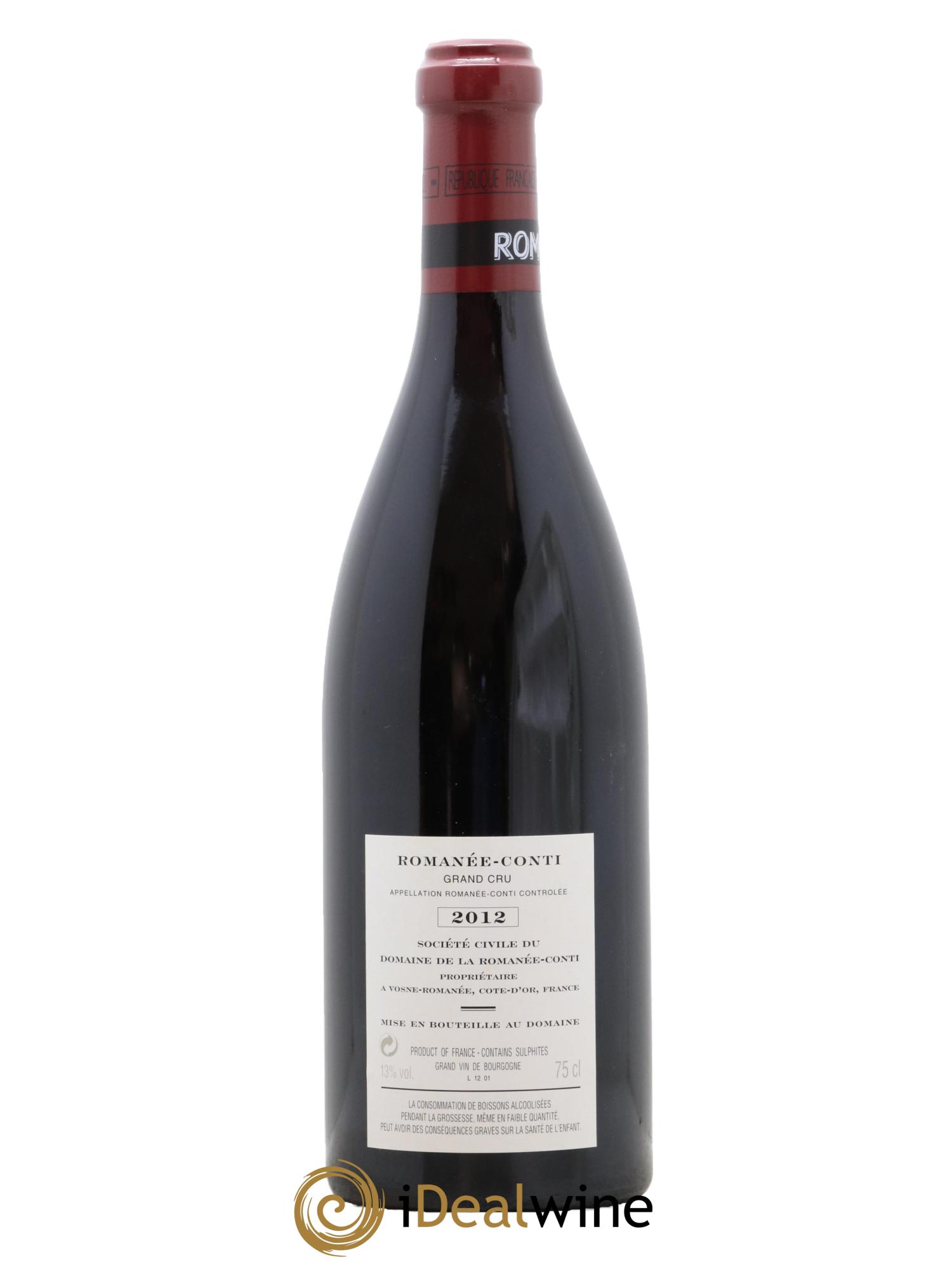 Romanée-Conti Grand Cru Domaine de la Romanée-Conti  2012 - Lot de 1 bouteille - 1