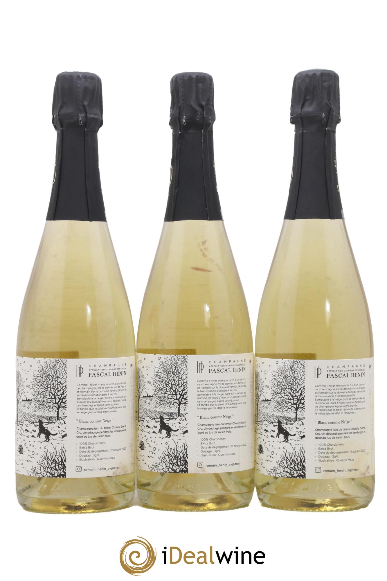 Blanc Comme Neige Pascal Henin - Romain Henin - Lot de 3 bouteilles - 1