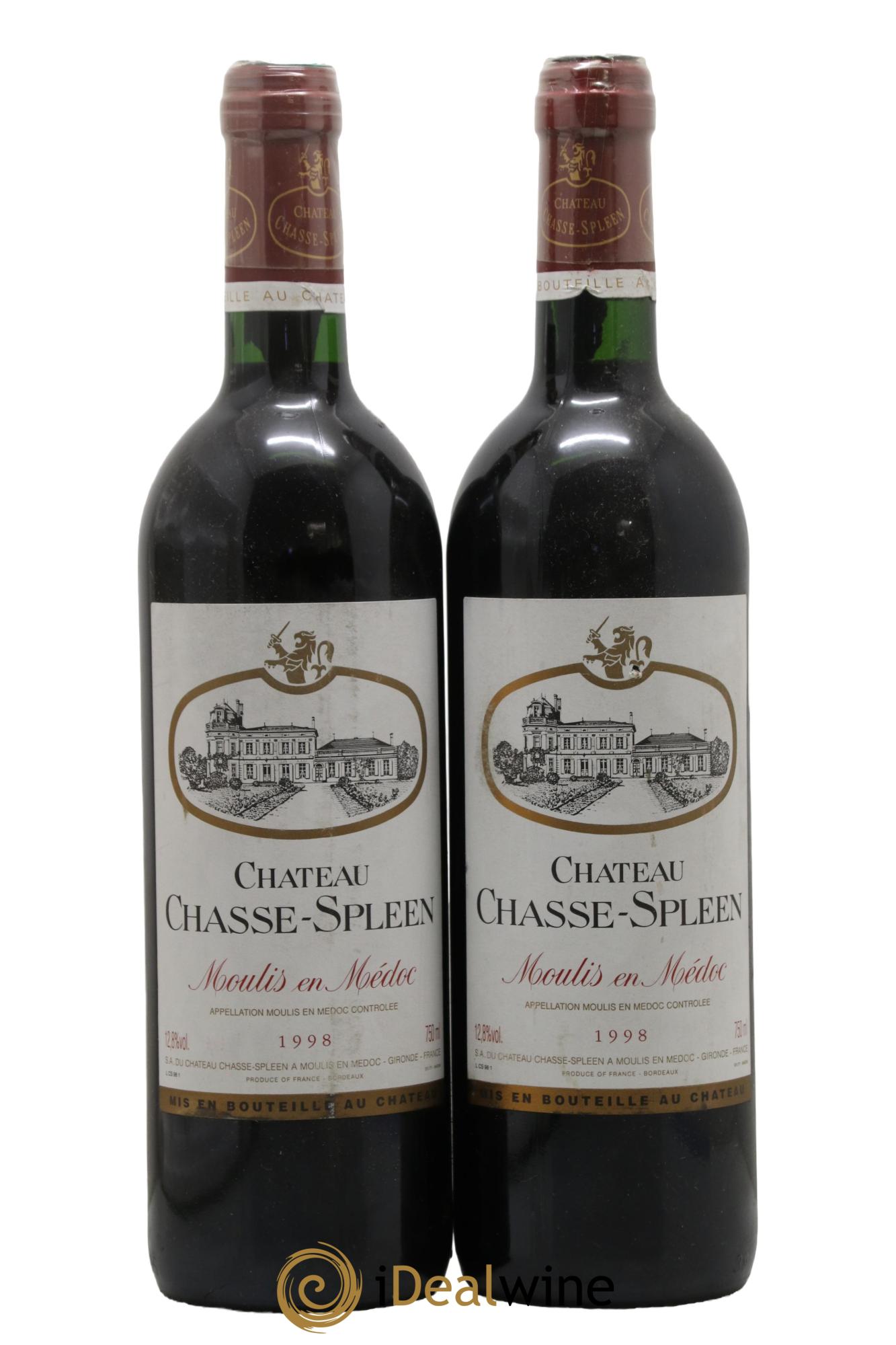 Château Chasse Spleen 1998 - Lot of 2 bottles - 0