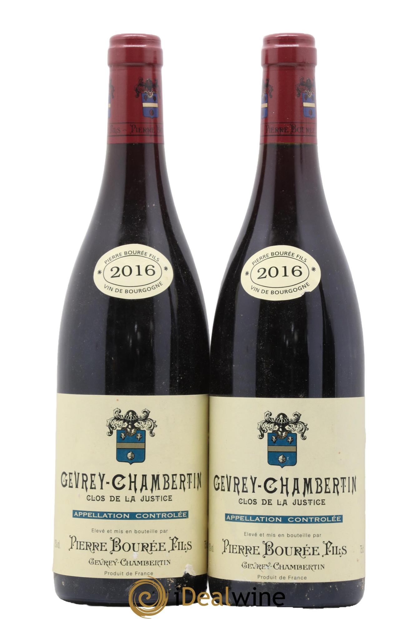 Gevrey-Chambertin Clos de la Justice Domaine Pierre Bourée Fils 2016 - Lot de 2 bouteilles - 0