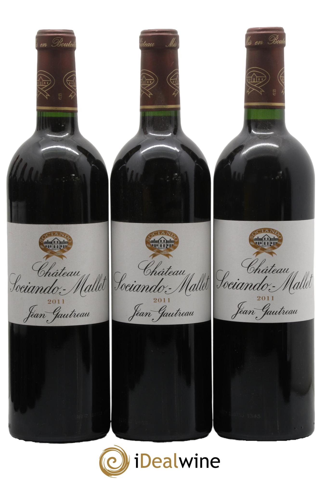 Château Sociando Mallet 2011 - Lot of 3 bottles - 0