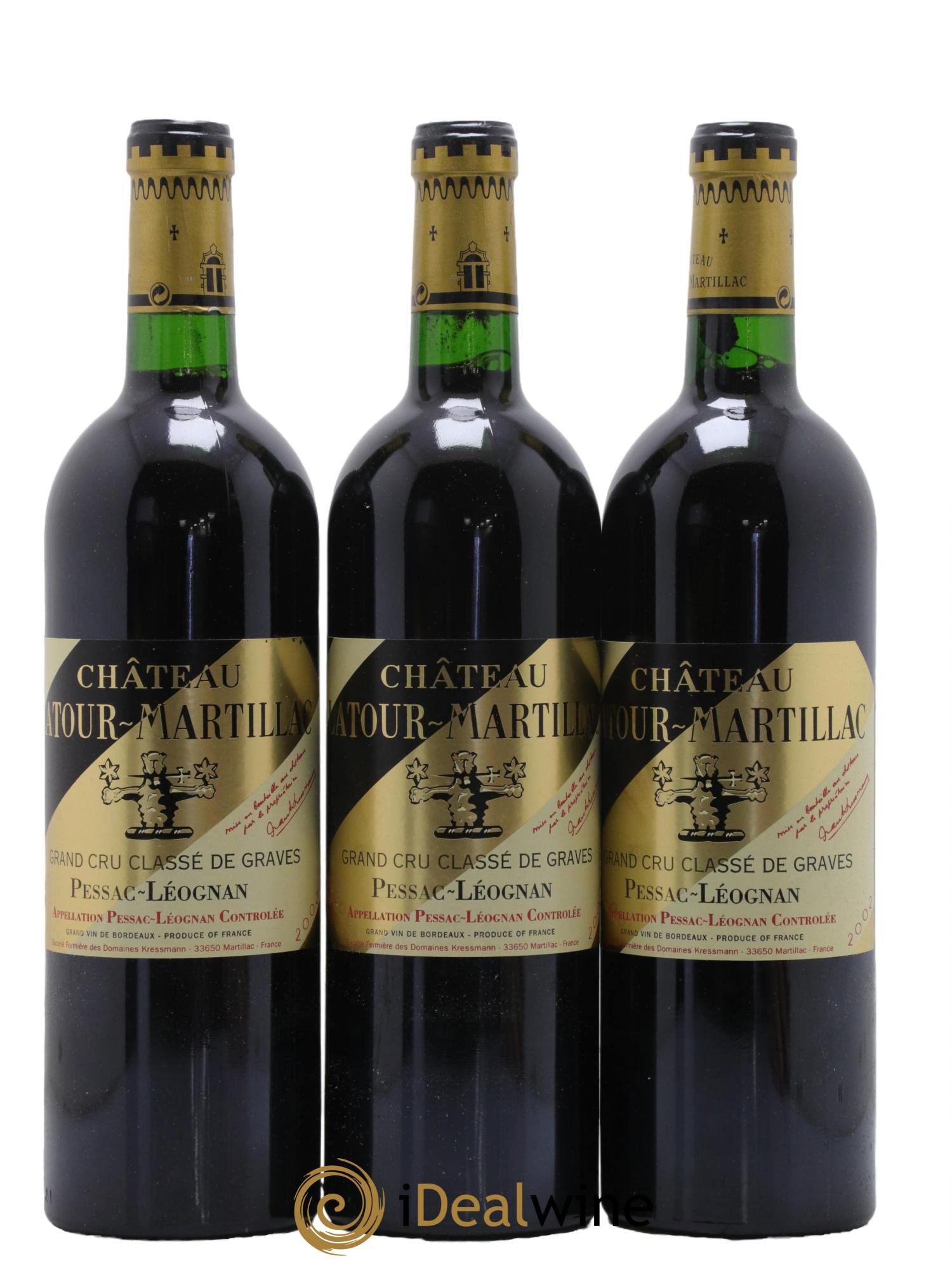 Château Latour-Martillac Cru Classé de Graves 2002 - Lot de 3 bouteilles - 0