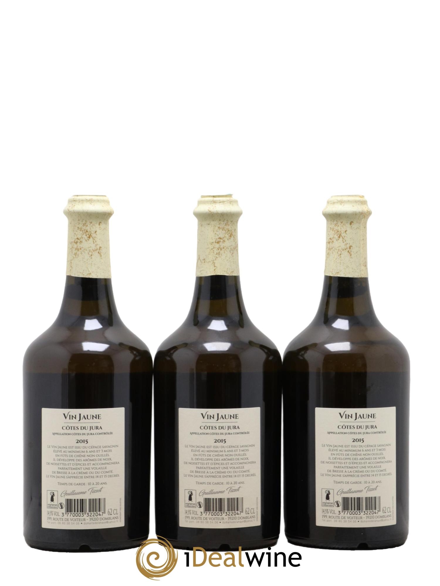 Côtes du Jura Vin Jaune Domaine De Lahaye Guillaume Tissot 2015 - Lot de 3 clavelins - 1