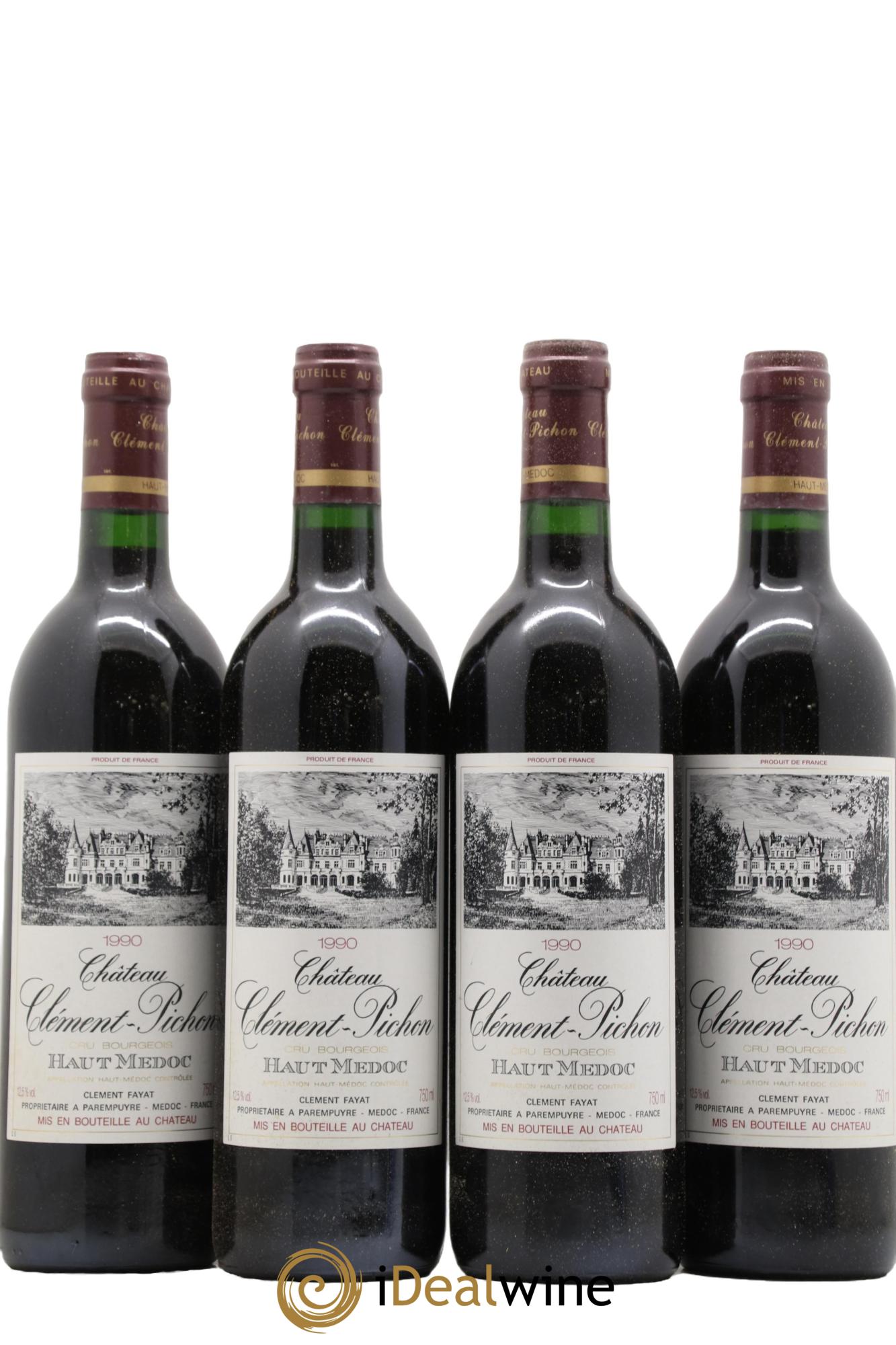 Château Clément-Pichon Cru Bourgeois 1990 - Lot de 4 bouteilles - 0