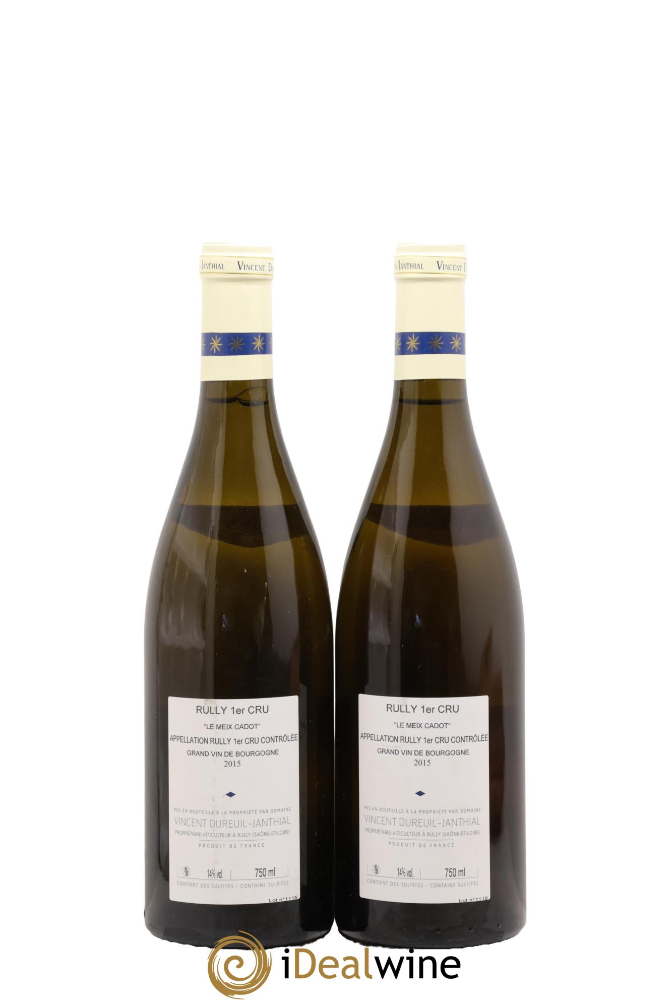 Rully 1er Cru Le Meix Cadot Vieilles Vignes Vincent Dureuil-Janthial 2015 - Lotto di 2 bottiglie - 1