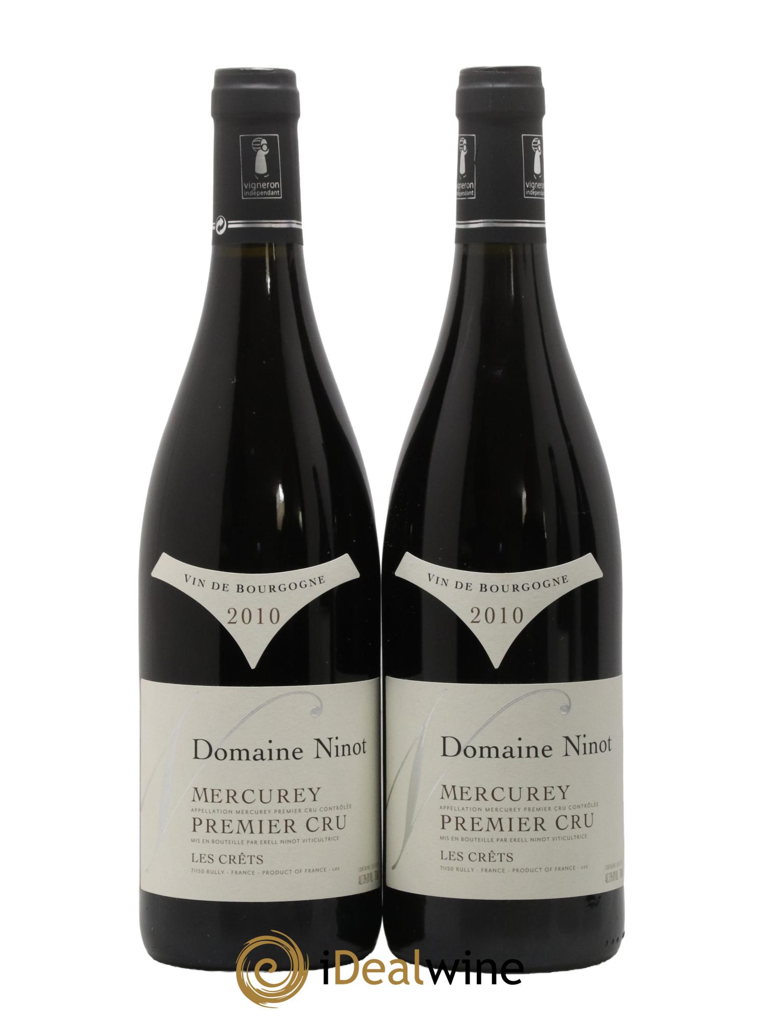 Mercurey 1er Cru Les Crêts Domaine Ninot 2010 - Lot de 2 bouteilles - 0