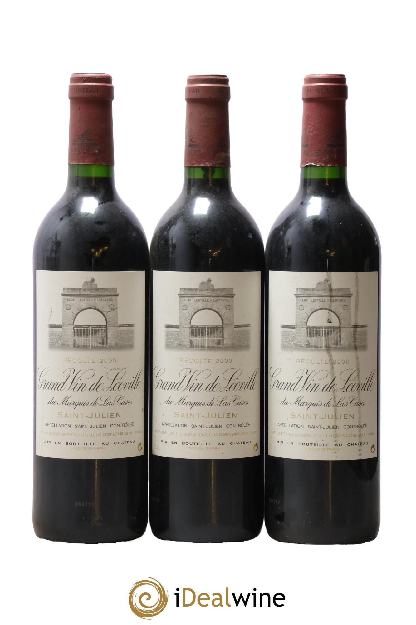Château Léoville Las Cases 2ème Grand Cru Classé 2000 - Posten von 3 Flaschen - 0