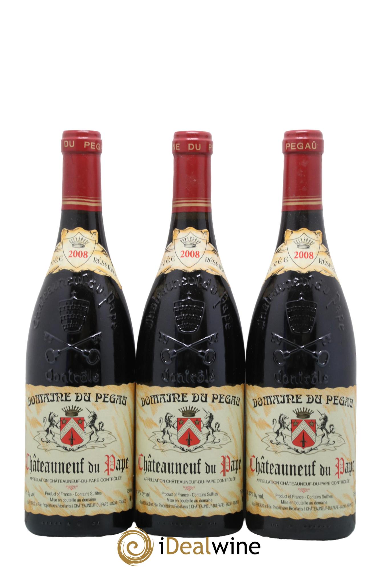 Châteauneuf-du-Pape Domaine du Pégau Cuvée Réservée Paul et Laurence Féraud 2008 - Lot de 3 bouteilles - 0