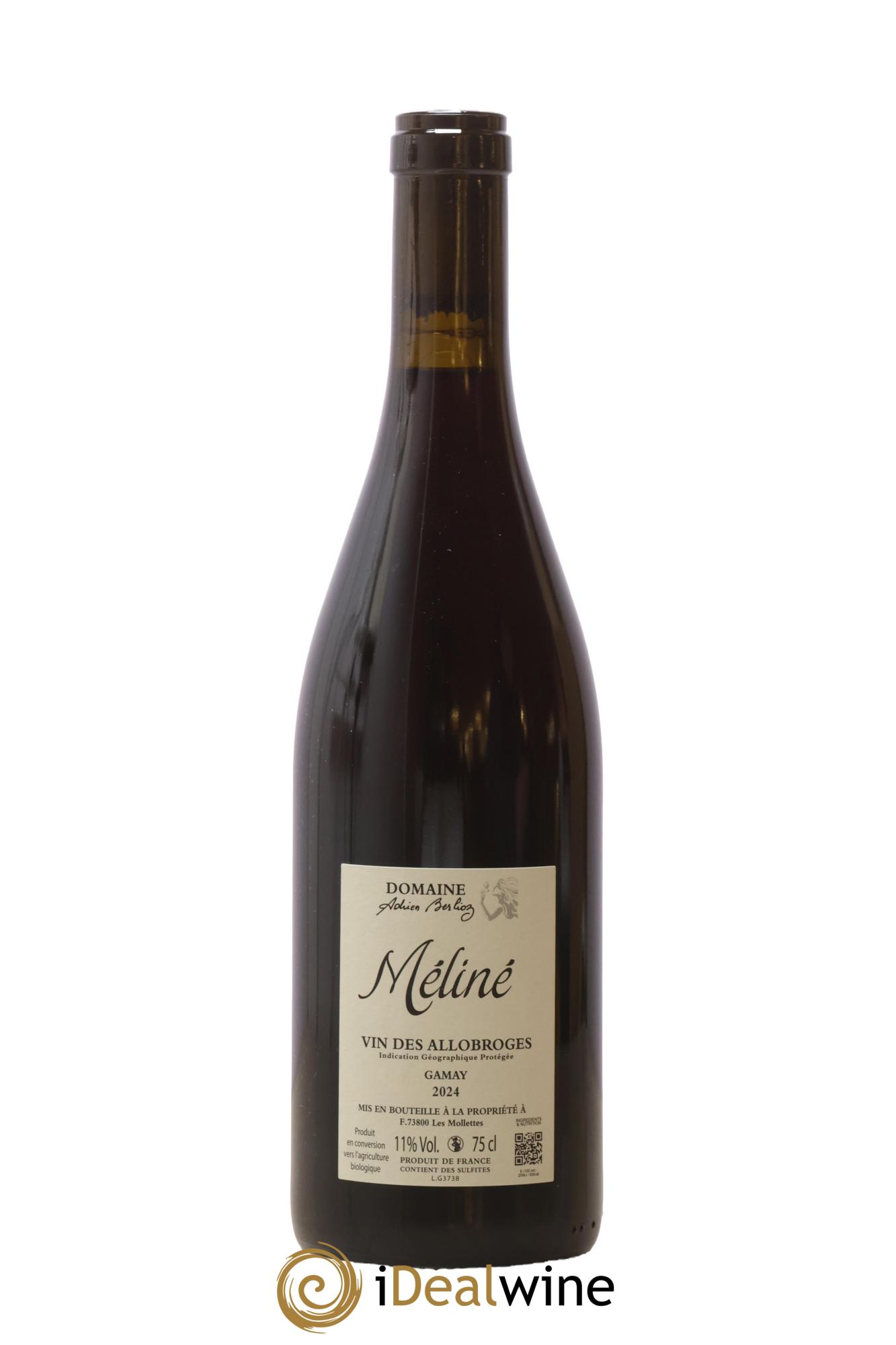 IGP Vin des Allobroges Gamay Cuvée Méliné Adrien Berlioz 2024 - Lot de 1 bouteille - 1