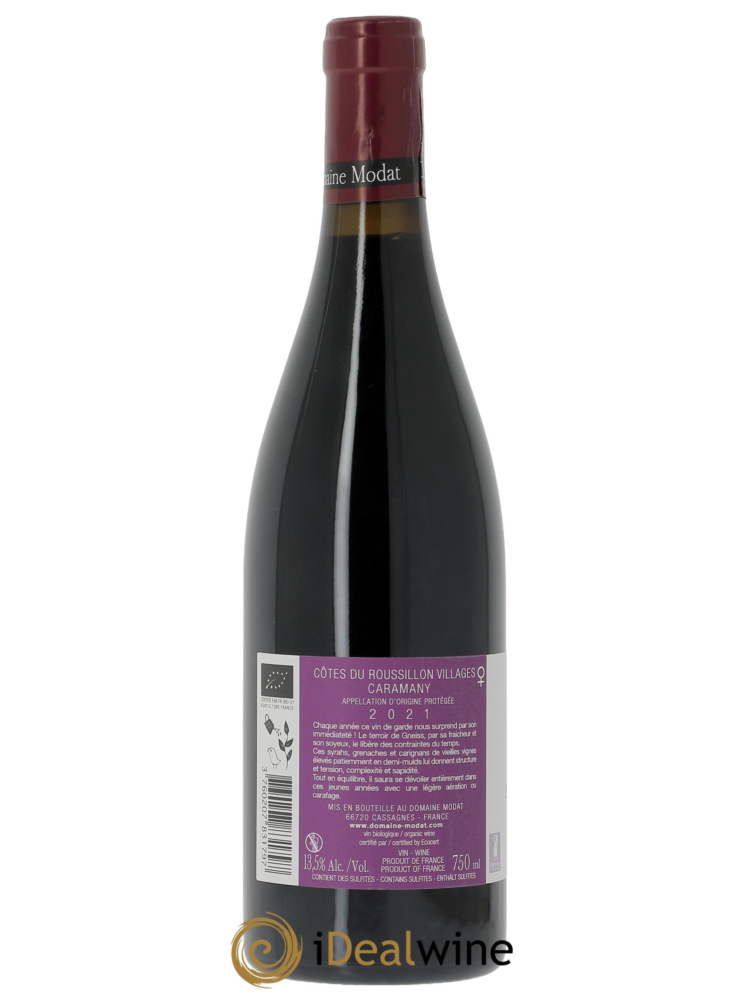 Côtes du Roussillon Villages Caramany Modat (Domaine) Sans plus attendre  2021 - Lot de 1 bouteille - 1